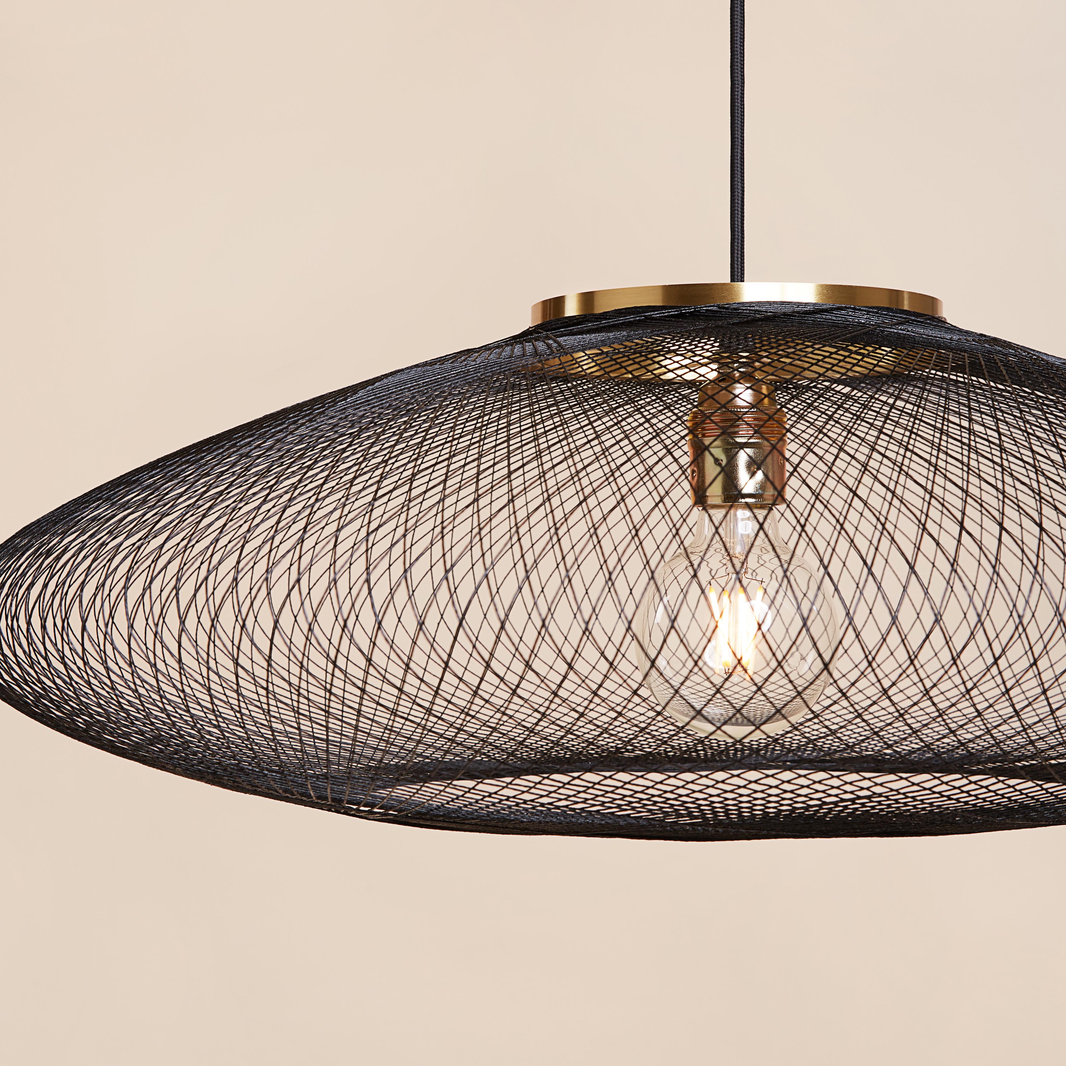 Large Black UFO Pendant Lamp by Atelier Robotiq For Sale 4