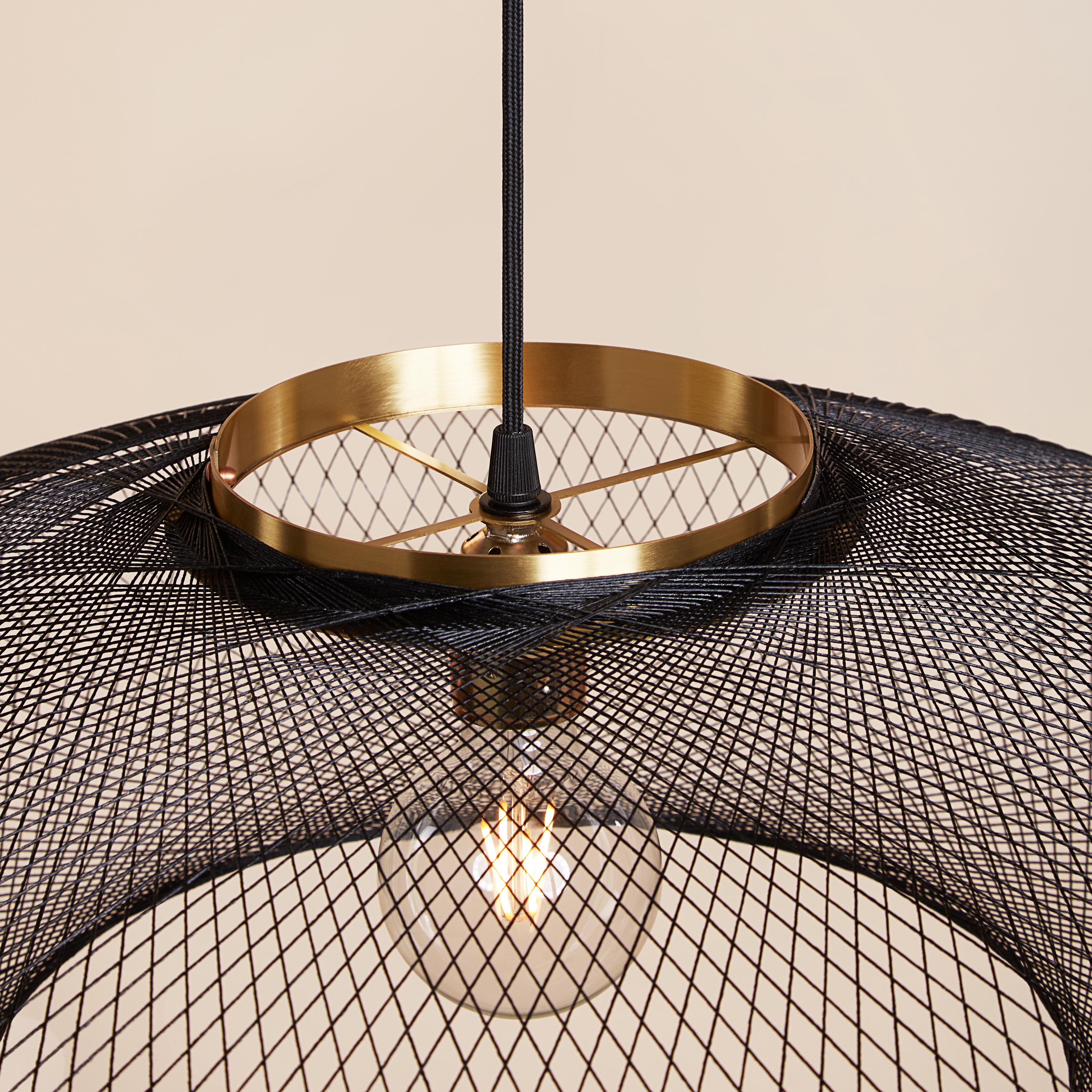 Large Black UFO Pendant Lamp by Atelier Robotiq For Sale 5
