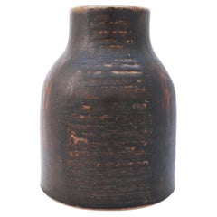 Large, Black Unique Vase Carl-Harry Stålhane Rörstrand, Midcentury Vintage
