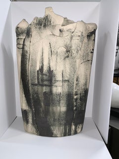 Large Black White Pottery Vessel