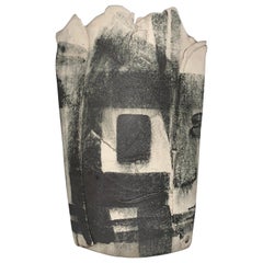 Large Black White Pottery Vessel