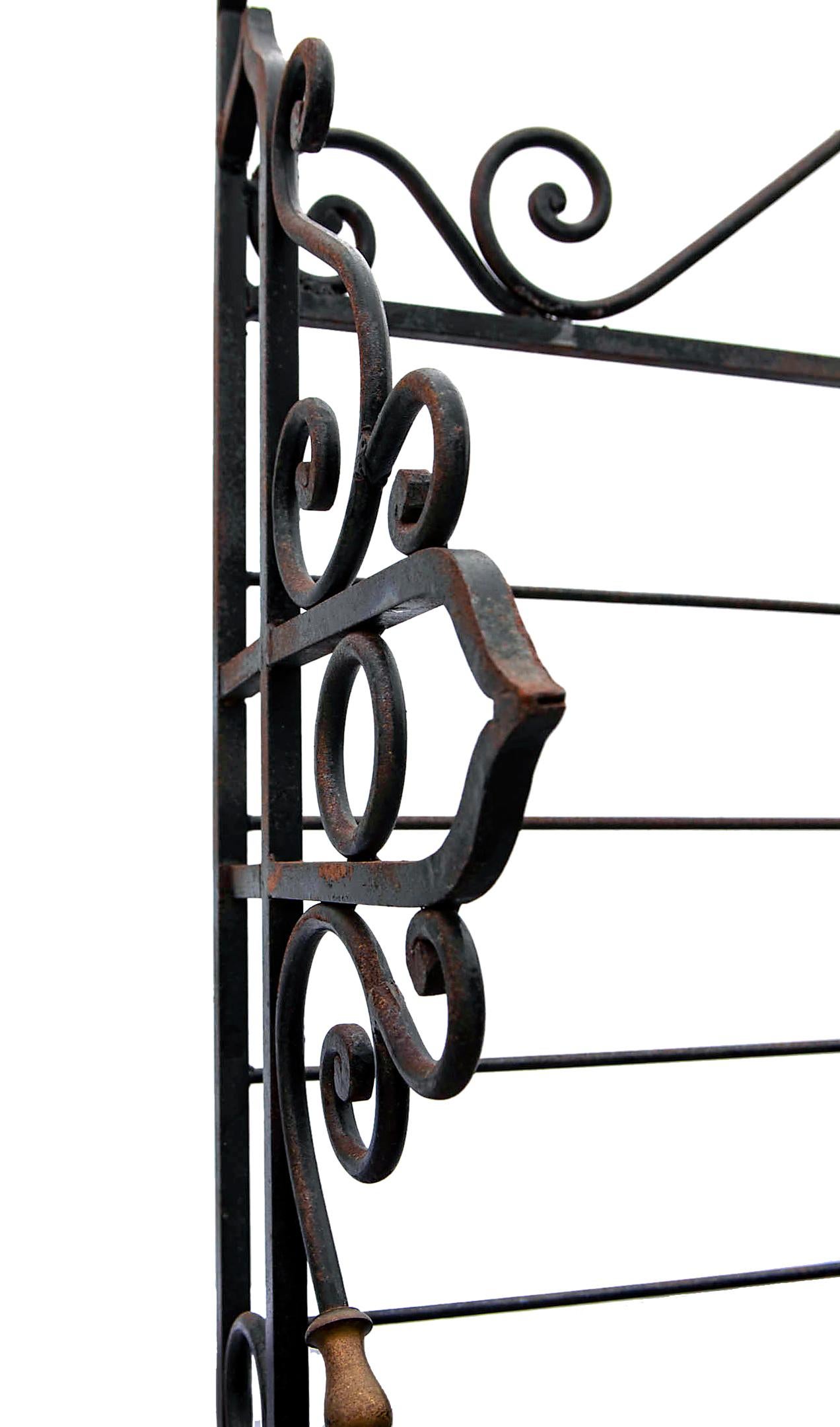 Large Black Wine & Bakers Rack in Iron & Brass In Good Condition In Malibu, CA