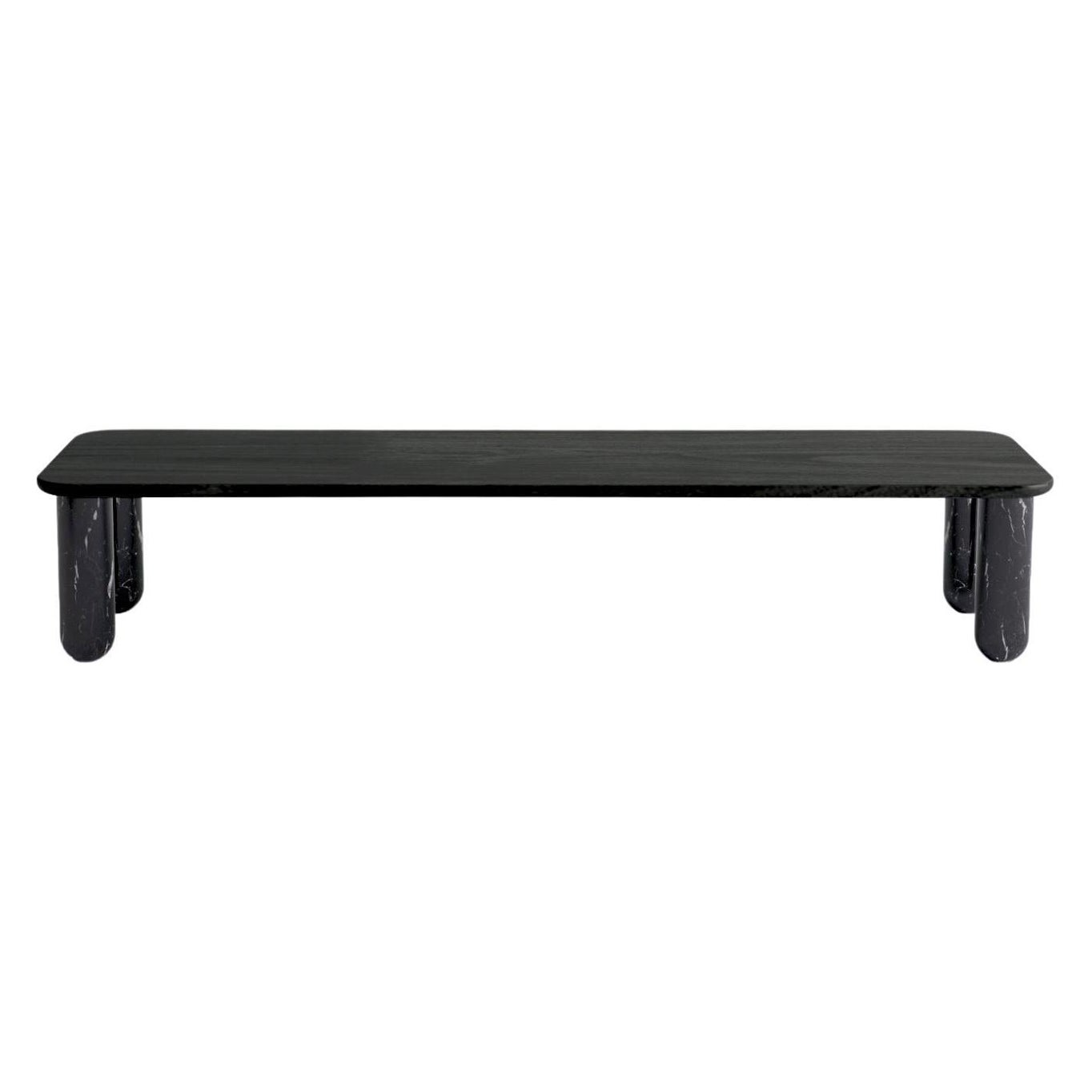 Large Black Wood and Black Marble "Sunday" Coffee Table, Jean-Baptiste Souletie