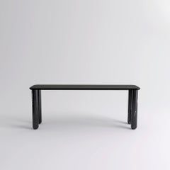Large Black Wood and Black Marble "Sunday" Dining Table, Jean-Baptiste Souletie