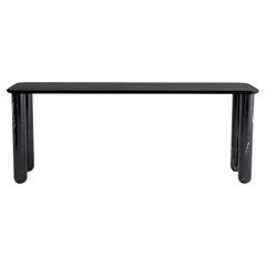 Large Black Wood and Black Marble "Sunday" Dining Table, Jean-Baptiste Souletie