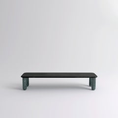 Large Black Wood and Green Marble "Sunday" Coffee Table, Jean-Baptiste Souletie