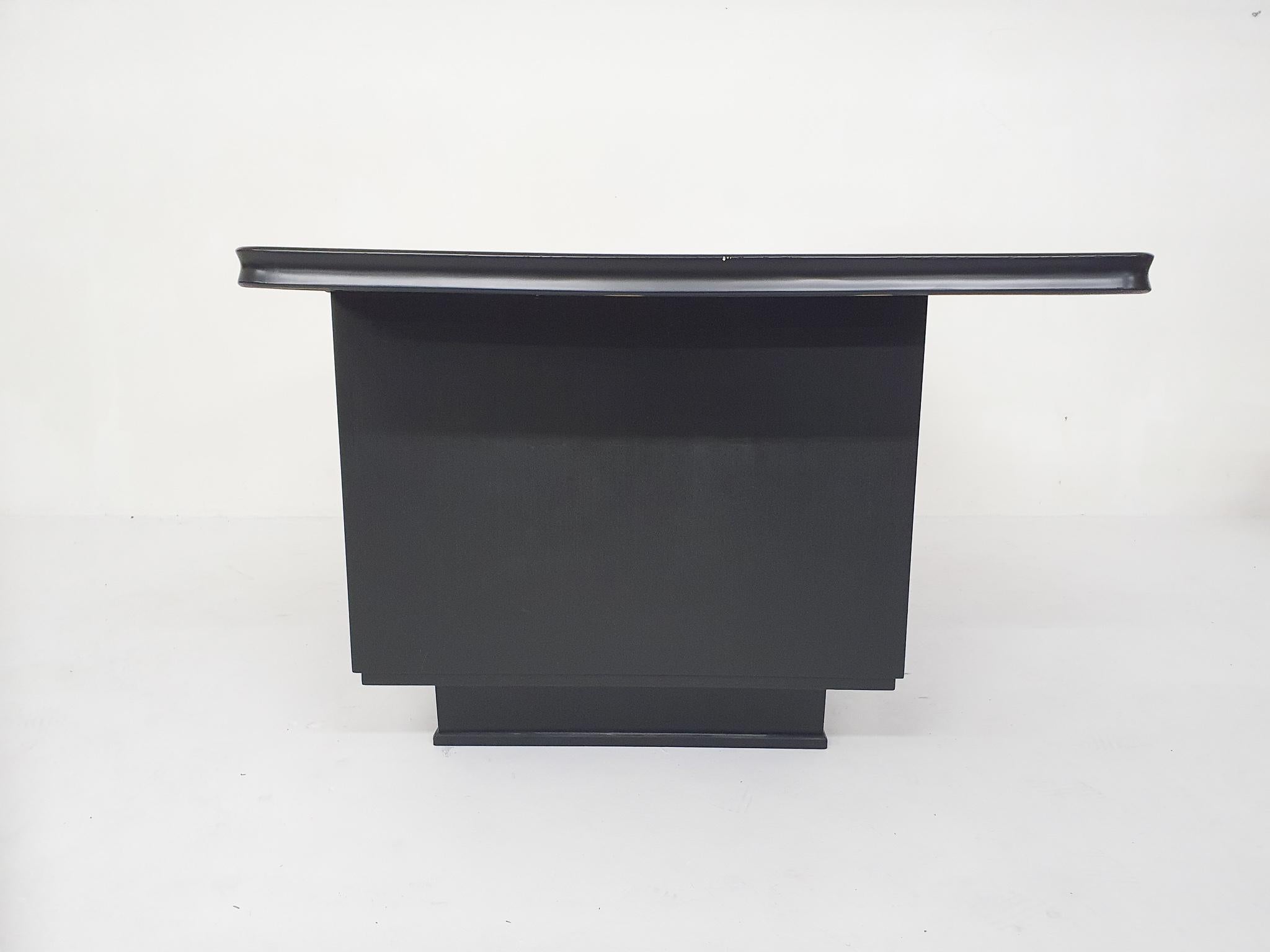 Large Black Wooden Executive Desk Attrb. to Blerk, 1960's For Sale 2