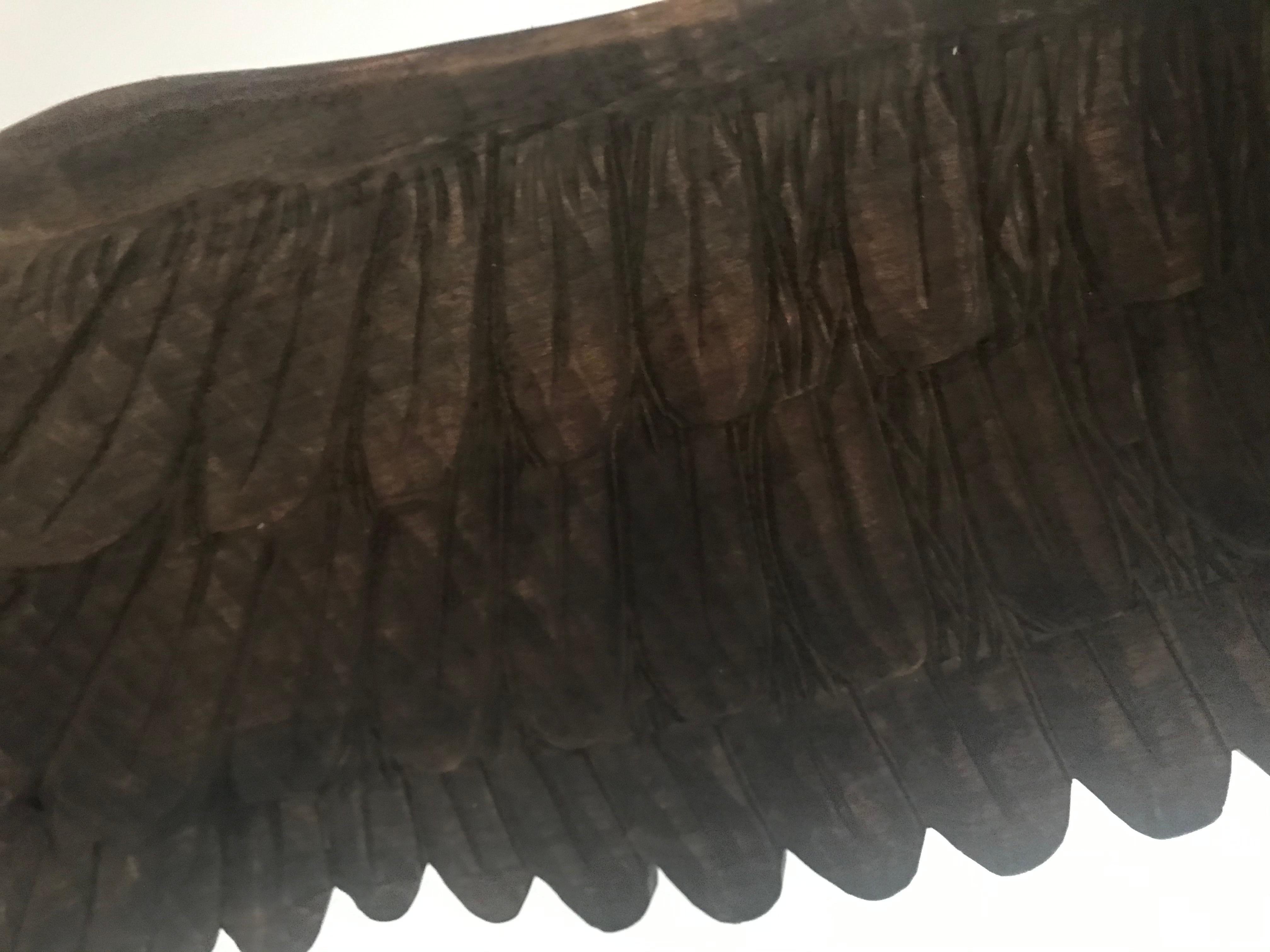 Mid-20th Century Large American Eagle Sculpture with Stand For Sale