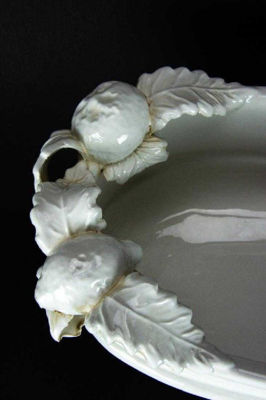 Ceramic Large Blanc de Chine Italian Glazed Centerpiece