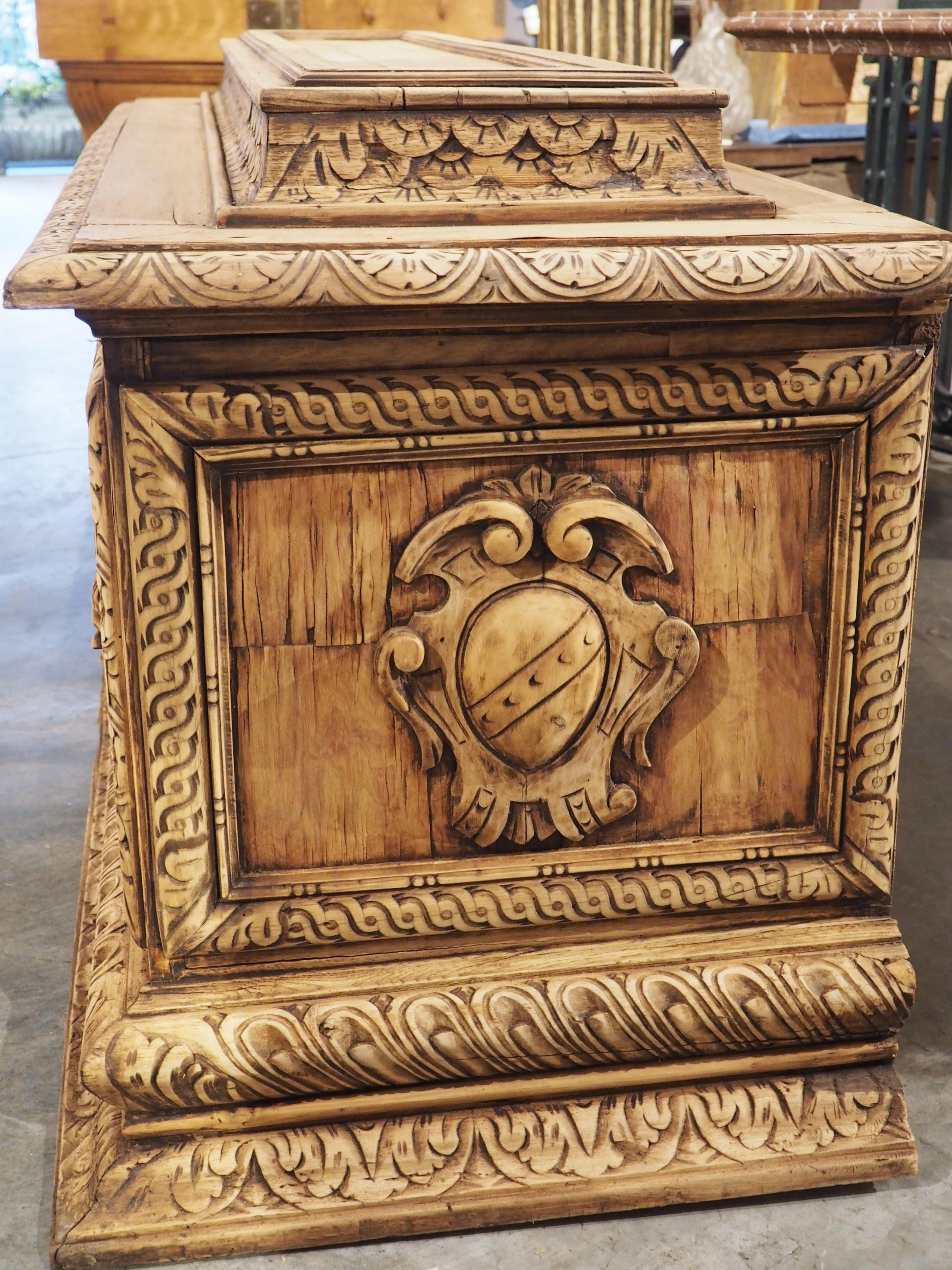 Early 20th Century Large Bleached Italian Renaissance Style Cassone Trunk, circa 1900