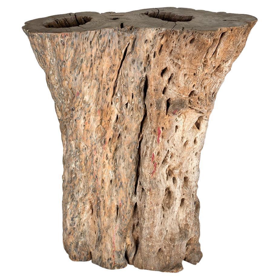 Large Bleached Lychee Wood Console Base For Sale