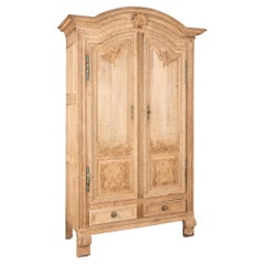 Large Bleached Oak Armoire from France, circa 1800-20