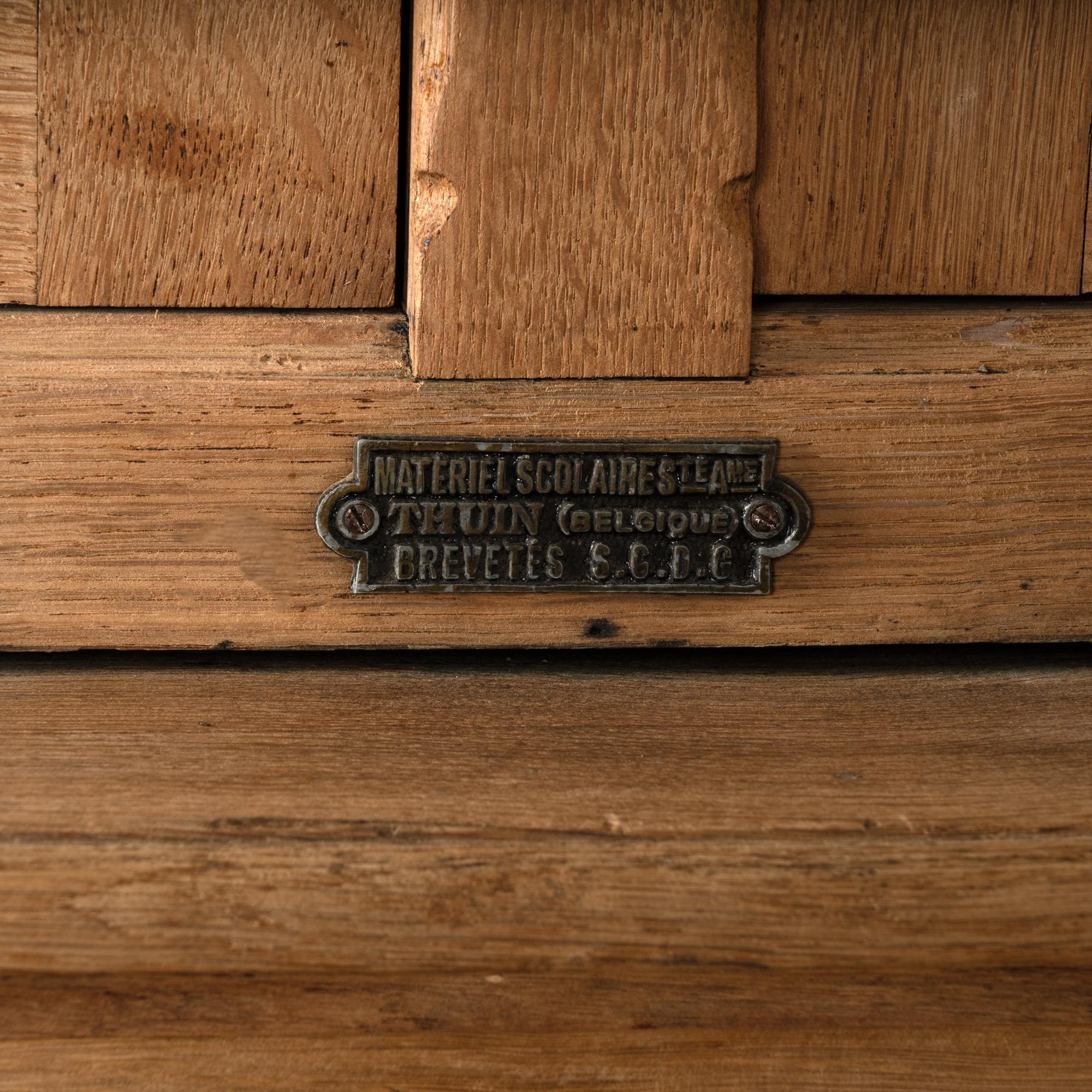 Large Bleached Oak Bookcase Display Cabinet With Adjustable Shelves, circa 1940 3