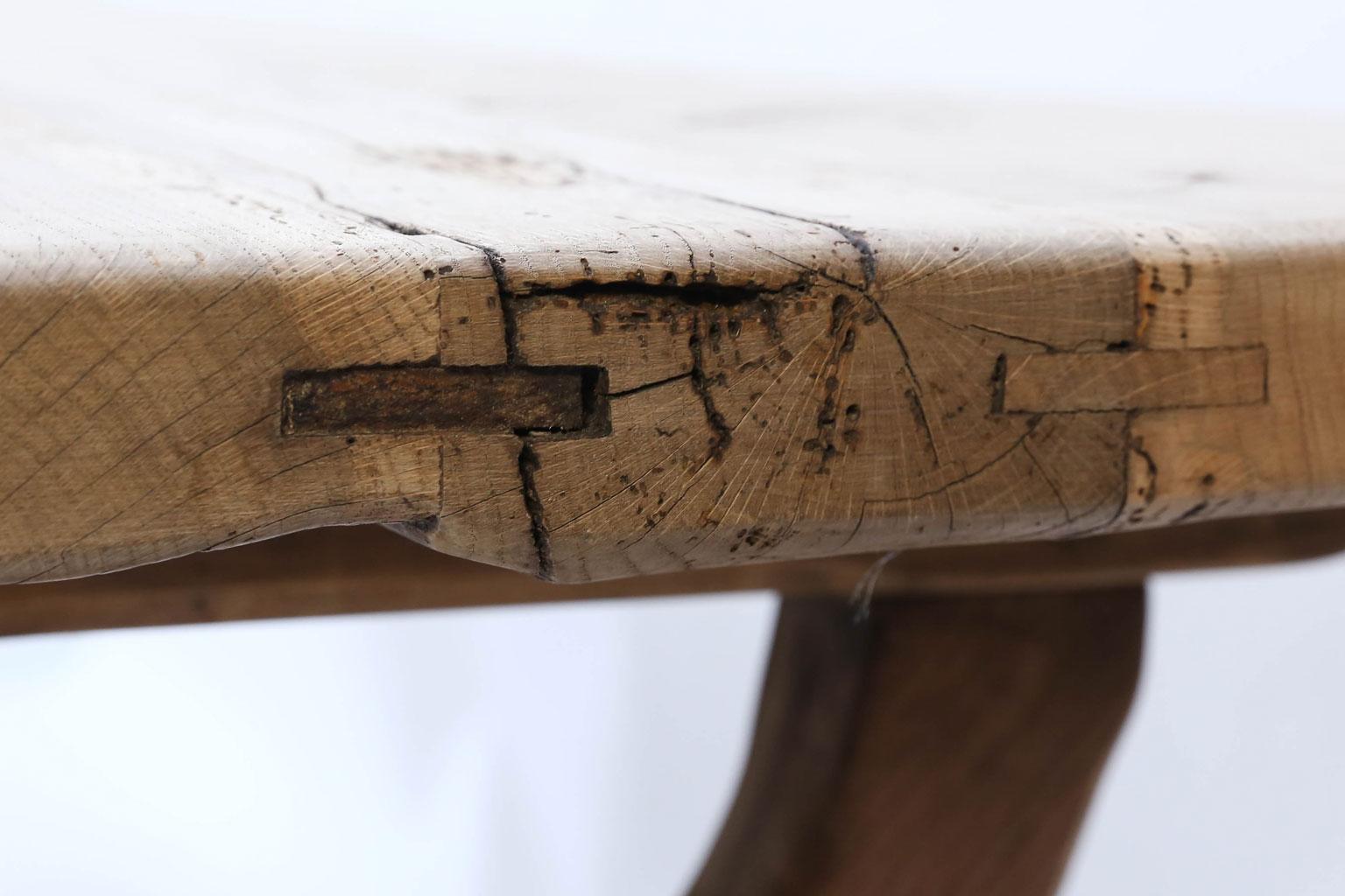 19th Century Large Bleached Oak Table