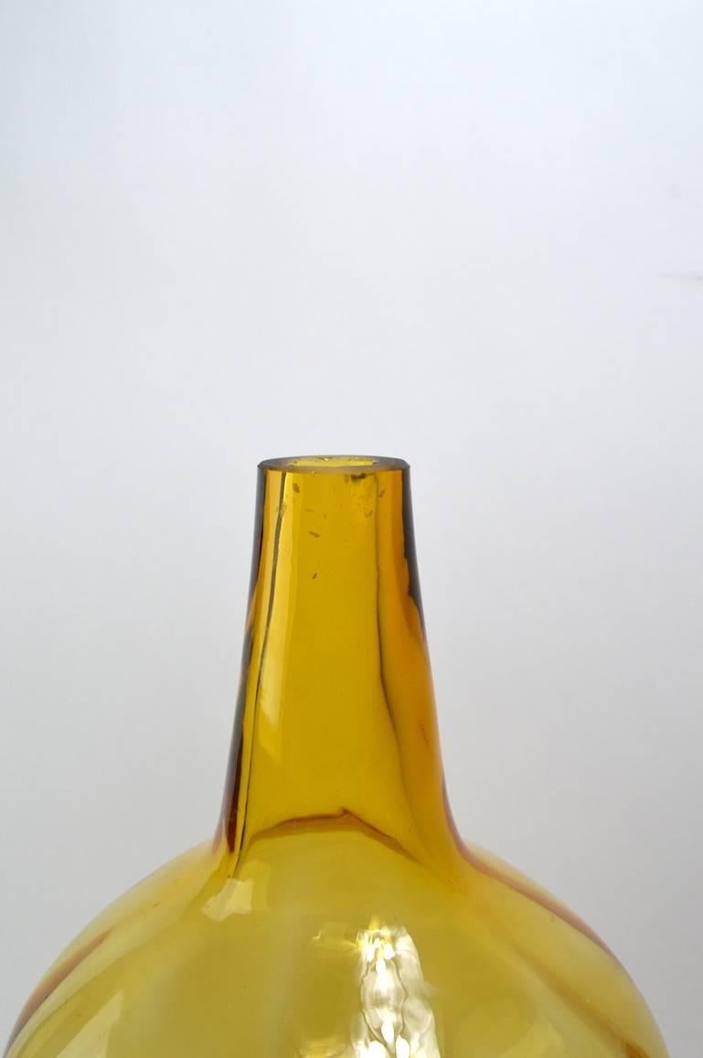 20th Century Large Blenko Bottle by Joel Myers in Wheat