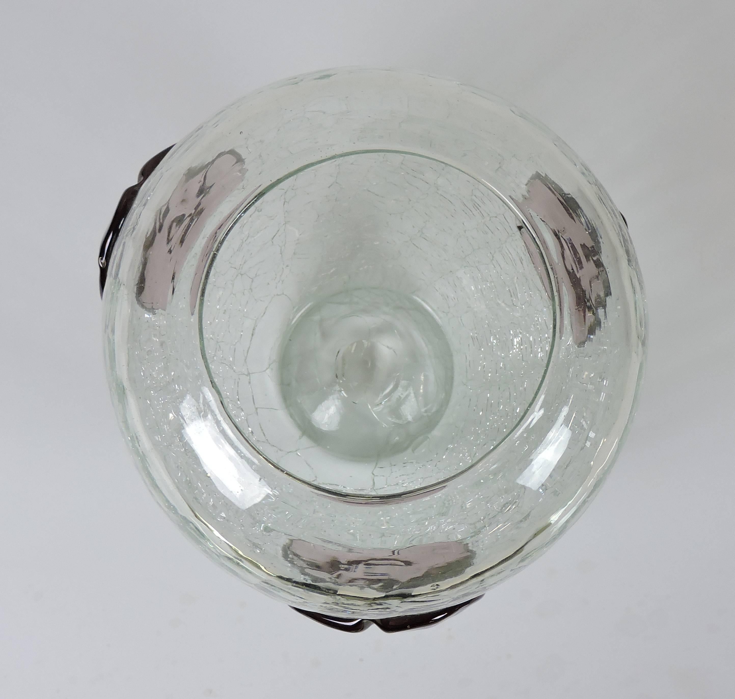 large crackle glass vase