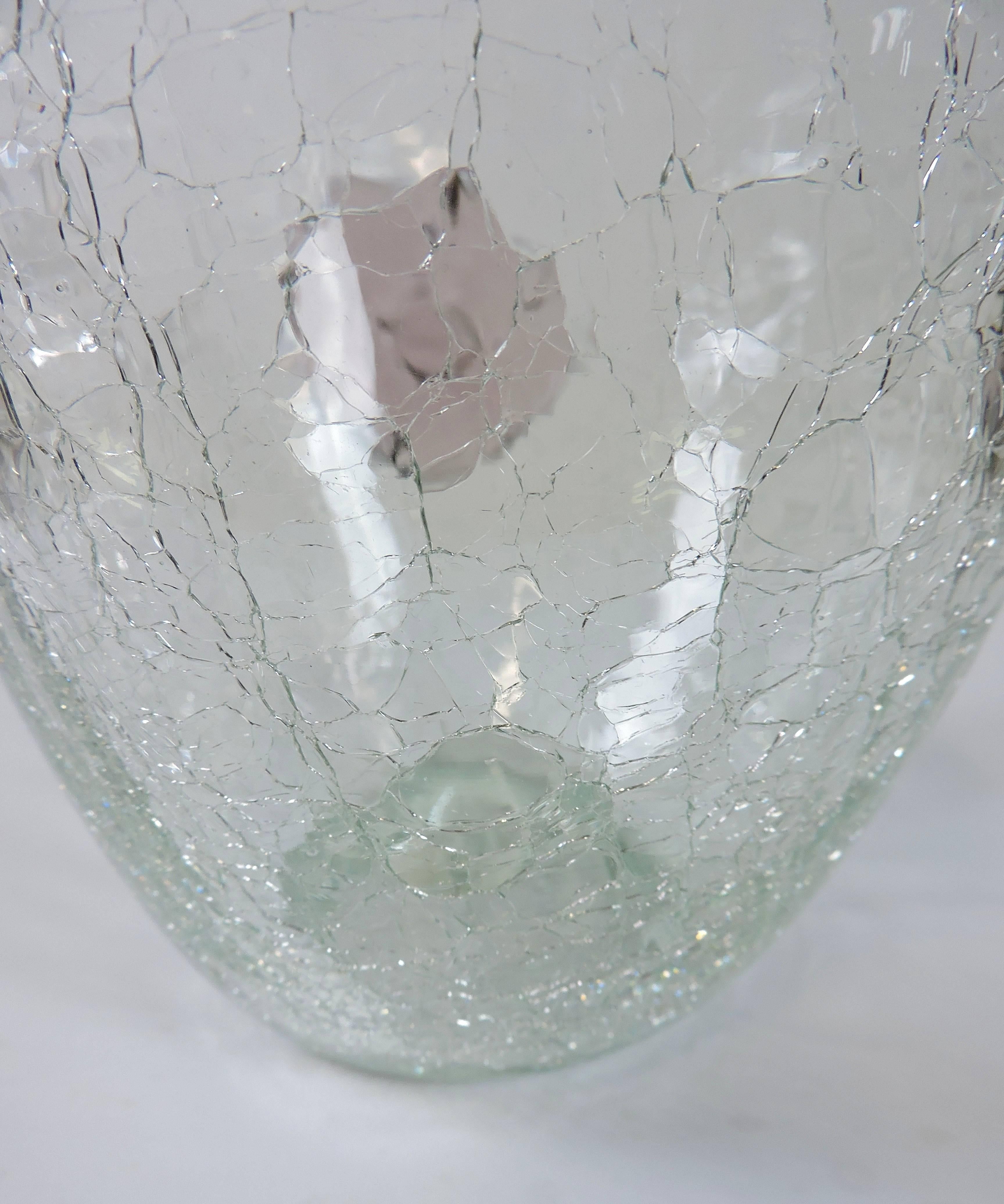 crackle glass vase with lights