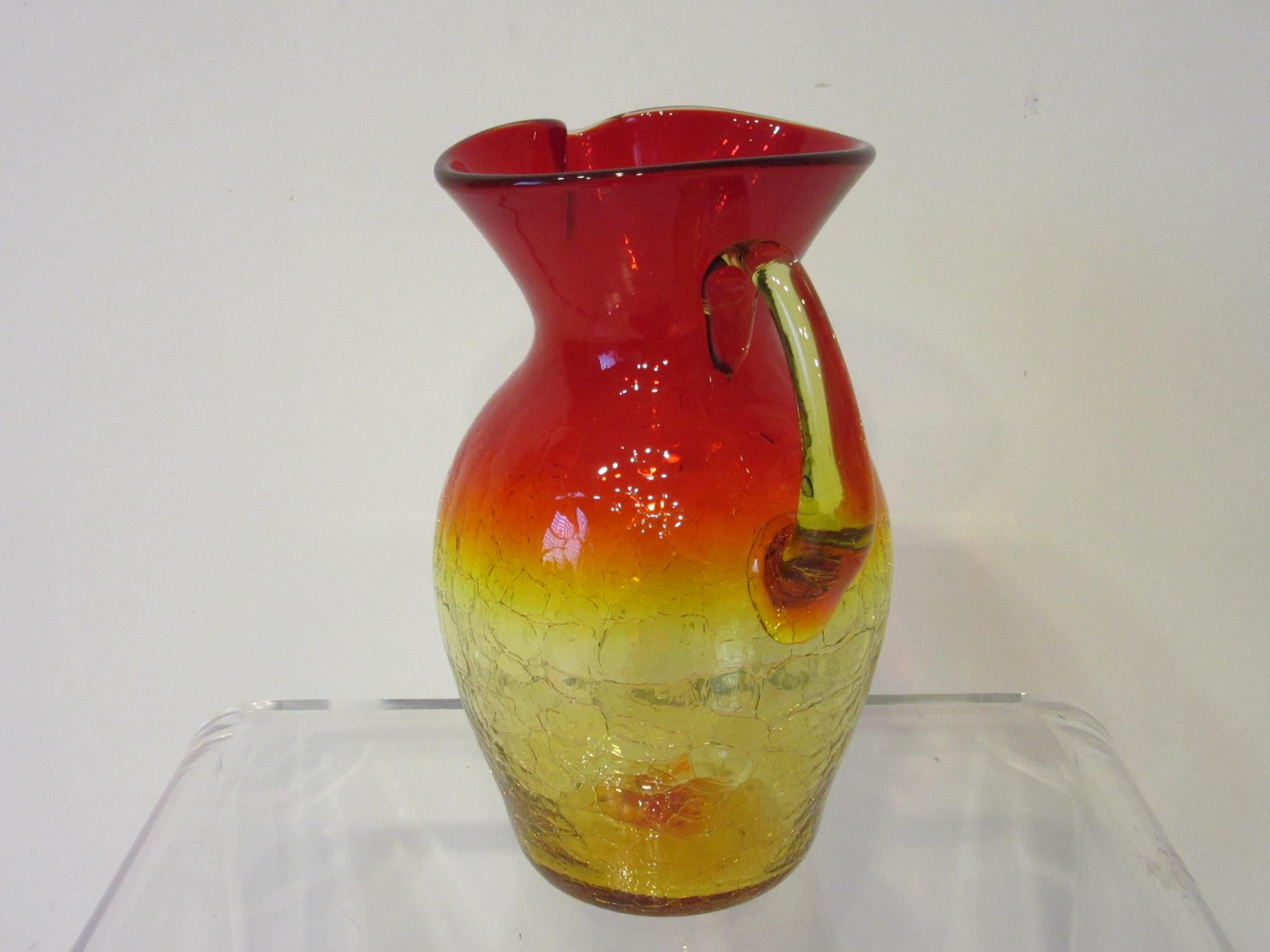 blenko crackle glass vase