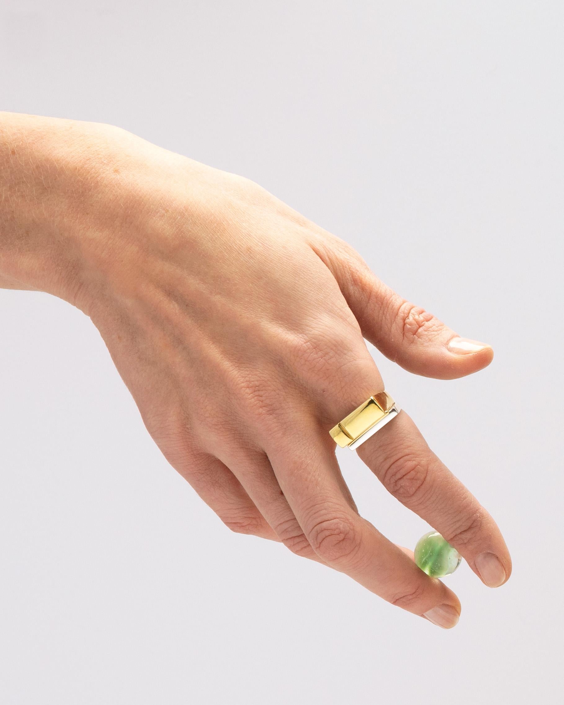For Sale:   'Large Block' Gold Vermeil Stackable Ring by Emerging Designer Brenna Colvin 2