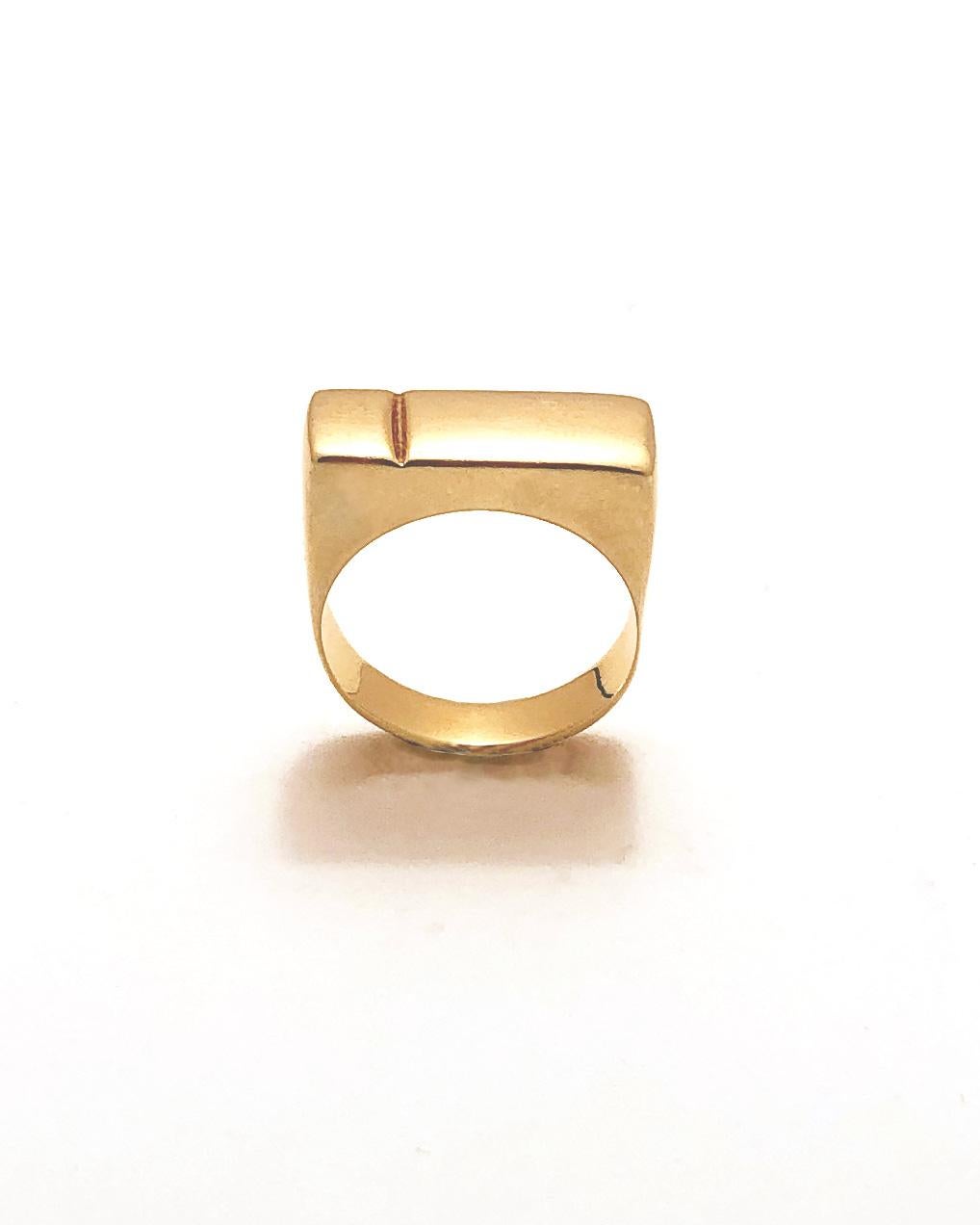 For Sale:   'Large Block' Gold Vermeil Stackable Ring by Emerging Designer Brenna Colvin 3