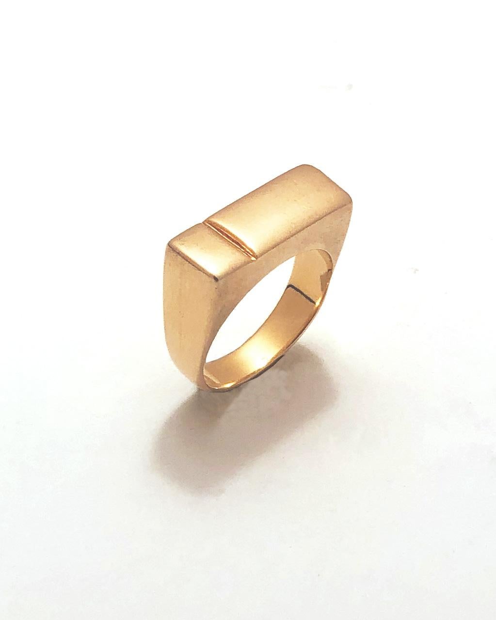 For Sale:   'Large Block' Gold Vermeil Stackable Ring by Emerging Designer Brenna Colvin 4