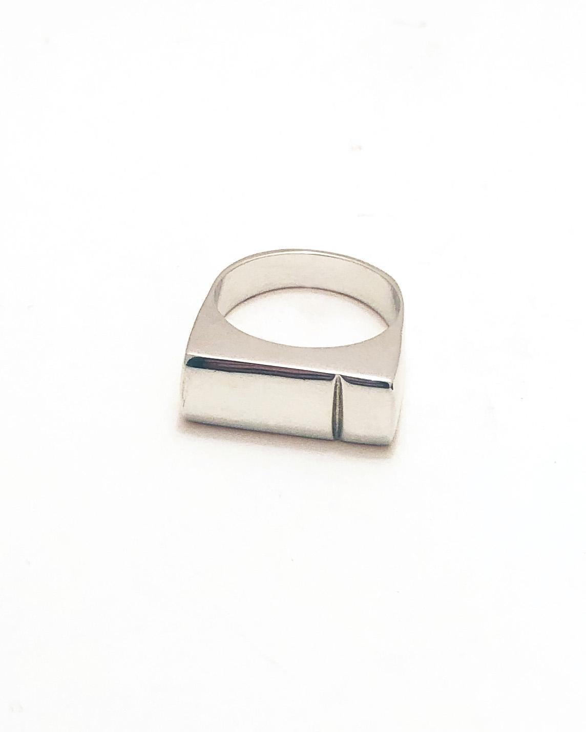 For Sale:  'Large Block' Sterling Silver Stackable Ring by Emerging Designer Brenna Colvin 3