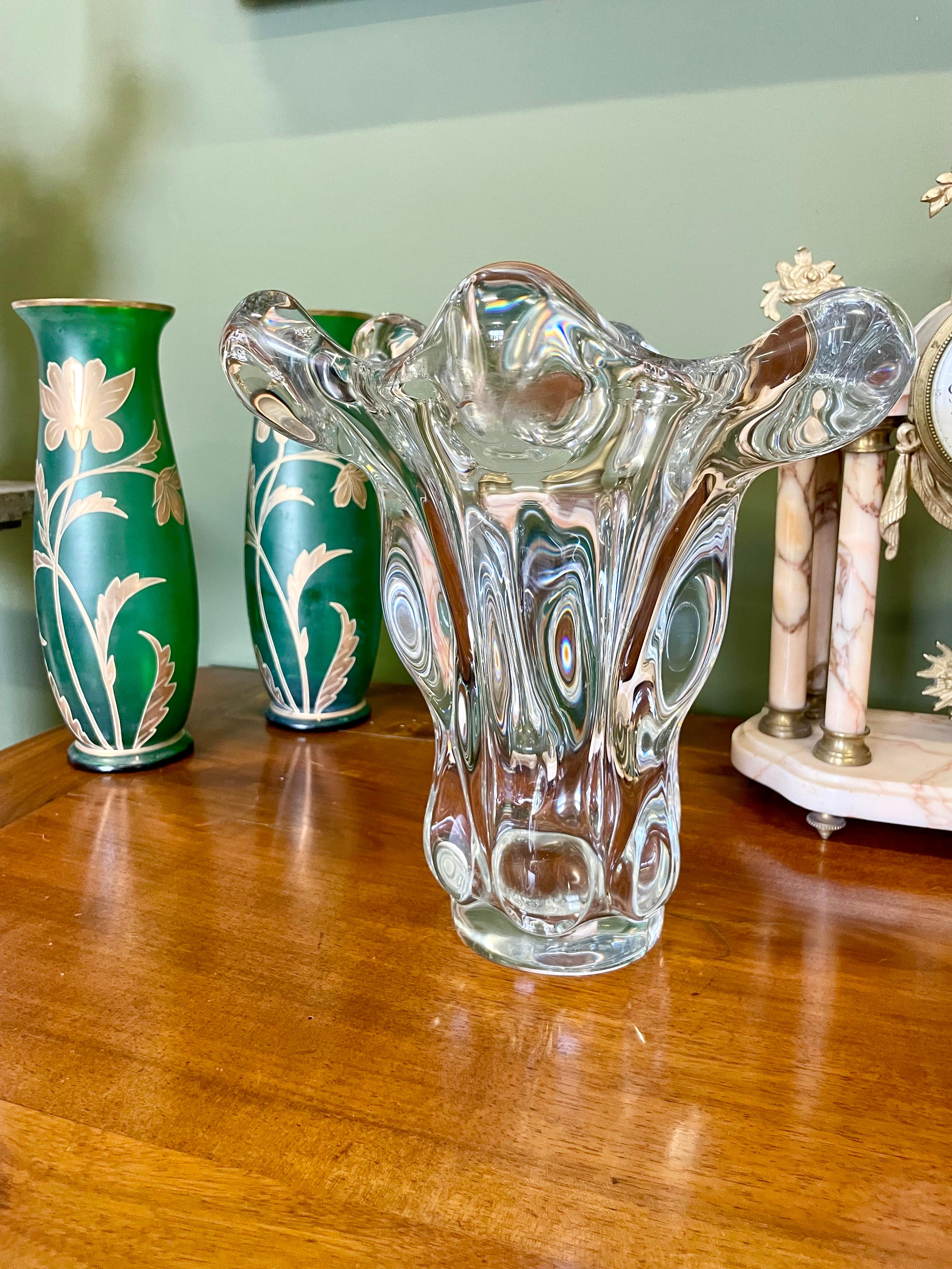 Vaso di cristallo grande di Art Vannes In condizioni buone in vendita a LA CIOTAT, FR