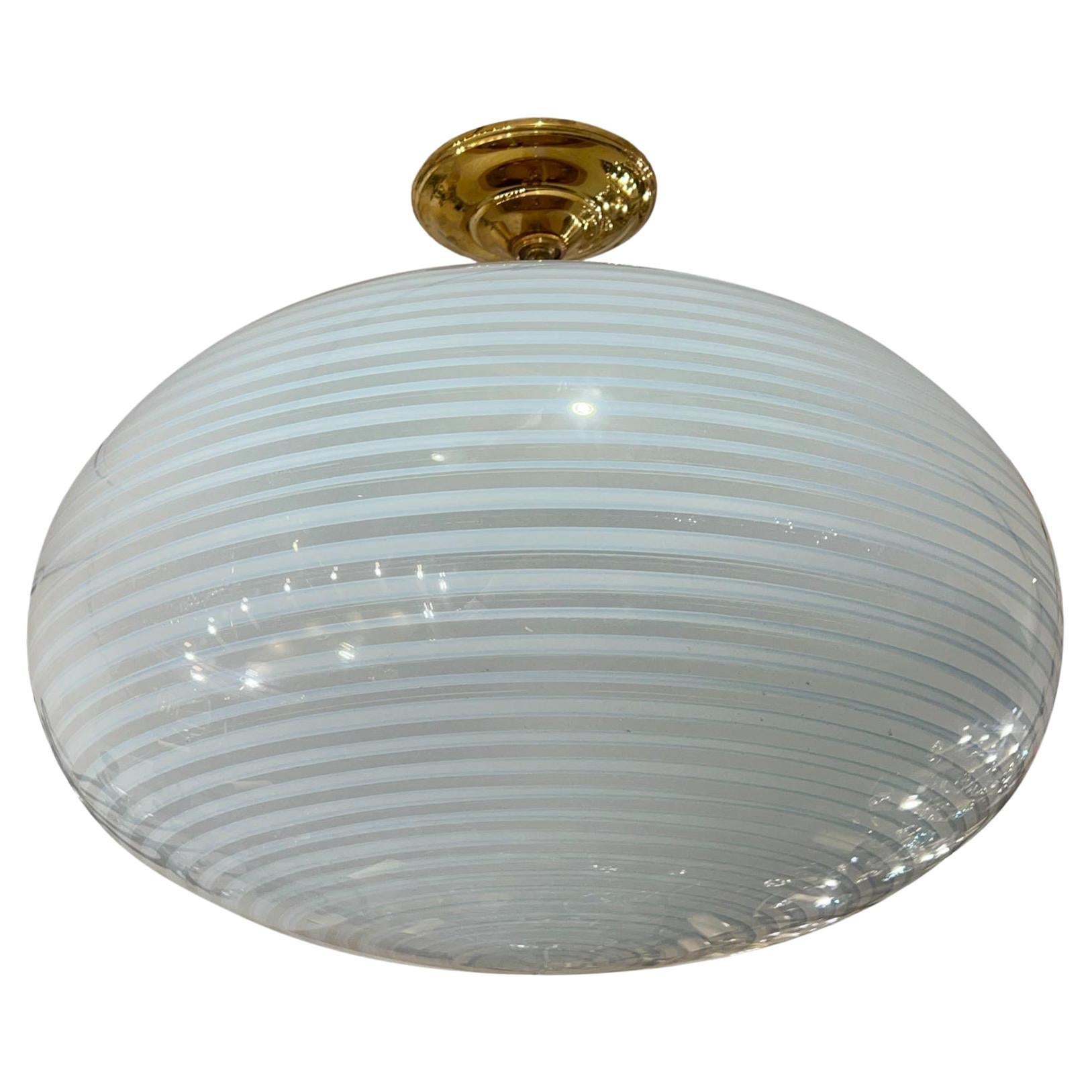 Large Blown Glass Moderne Light Fixture For Sale