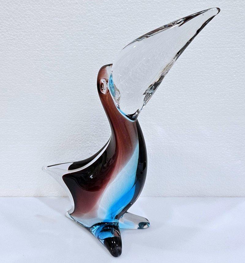 Mid-Century Modern Eleven Inch Blown Glass Toucan by Färe-Marcolin (BeFirstBoldly sale) For Sale