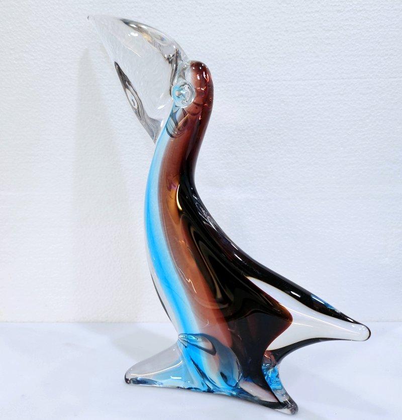 Crystal Eleven Inch Blown Glass Toucan by Färe-Marcolin (BeFirstBoldly sale) For Sale