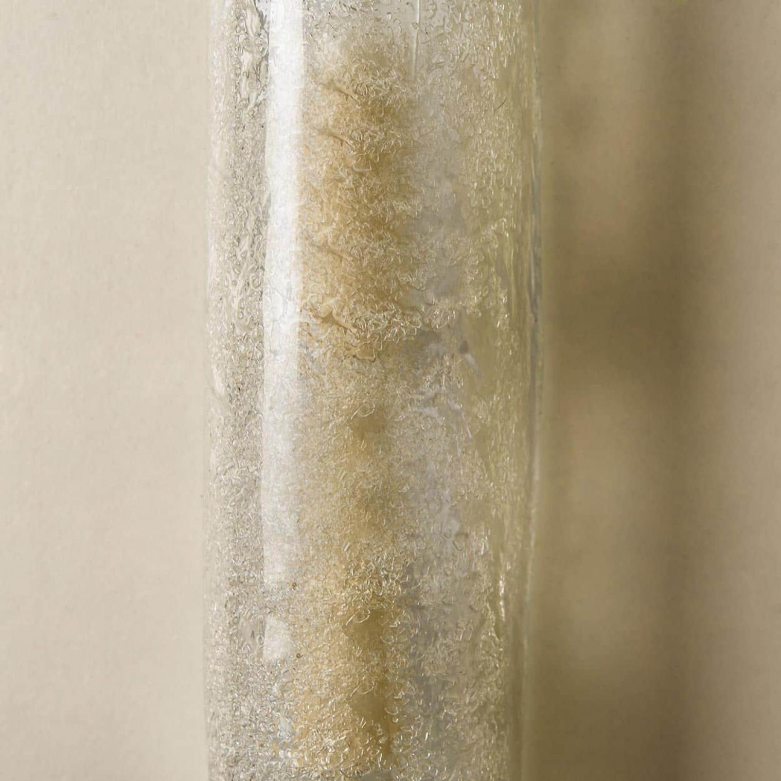 Große Wandleuchten aus geblasenem Muranoglas und Messing von Hillebrand, Deutschland, 1960er Jahre im Angebot 2