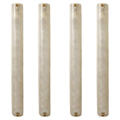 Große Wandleuchten aus geblasenem Muranoglas und Messing von Hillebrand, Deutschland, 1960er Jahre