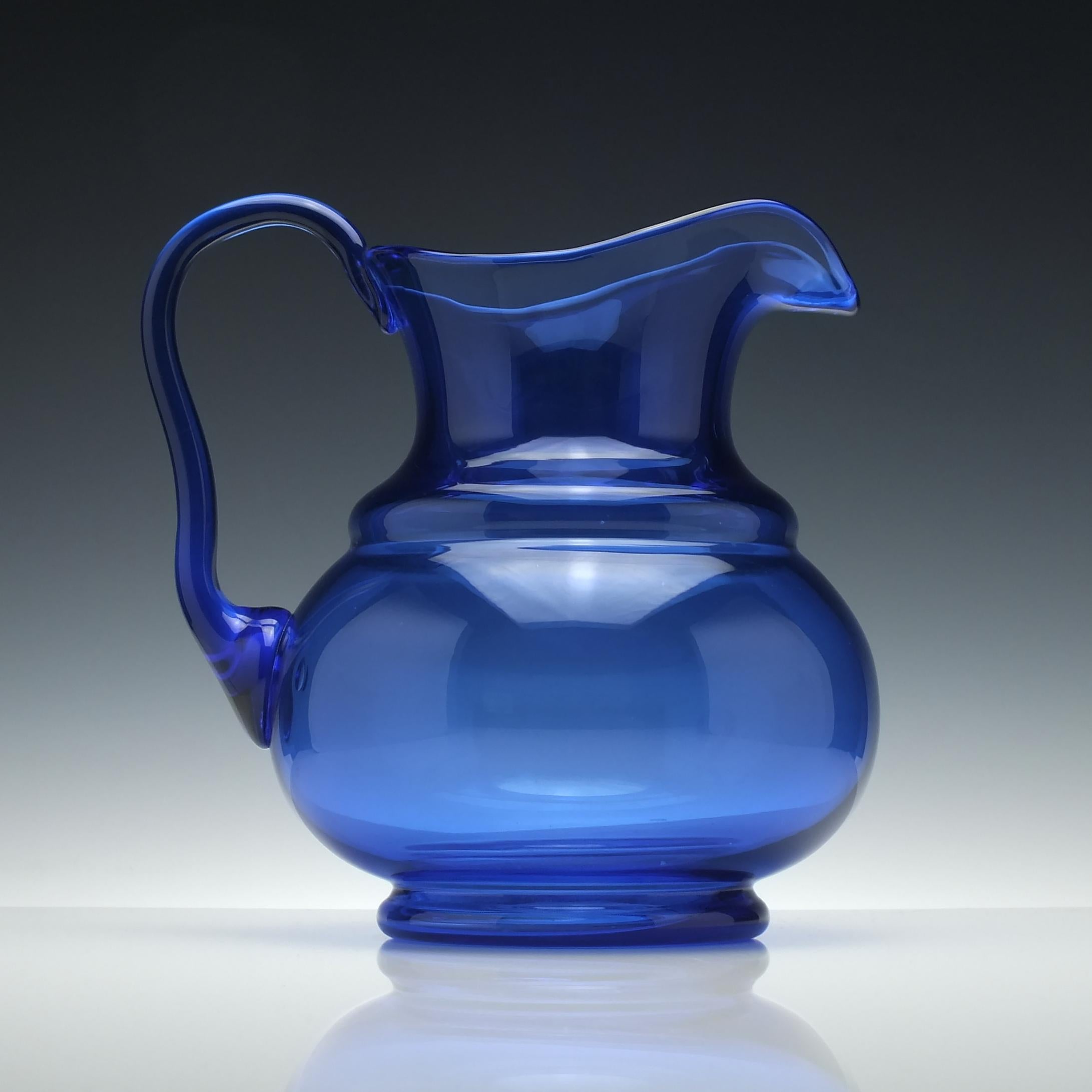 Victorian Large Blue 19th Century Water Jug, circa 1880 For Sale