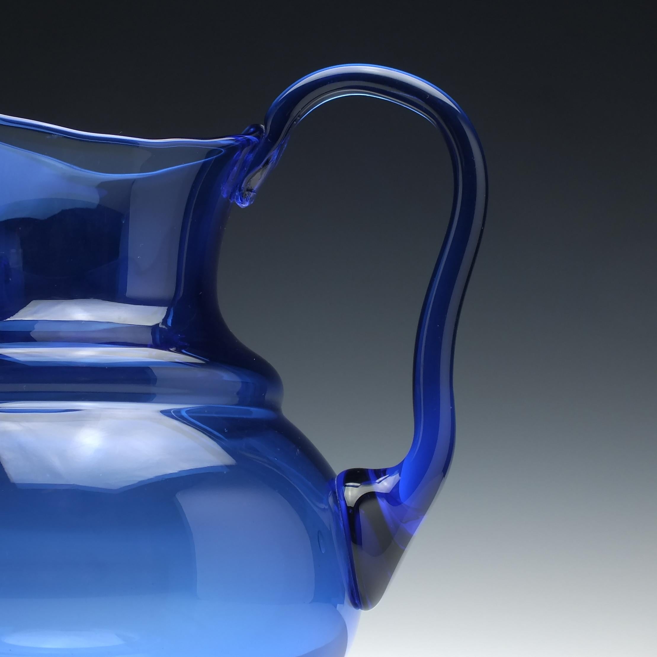 Large Blue 19th Century Water Jug, circa 1880 In Good Condition For Sale In Whitburn, GB
