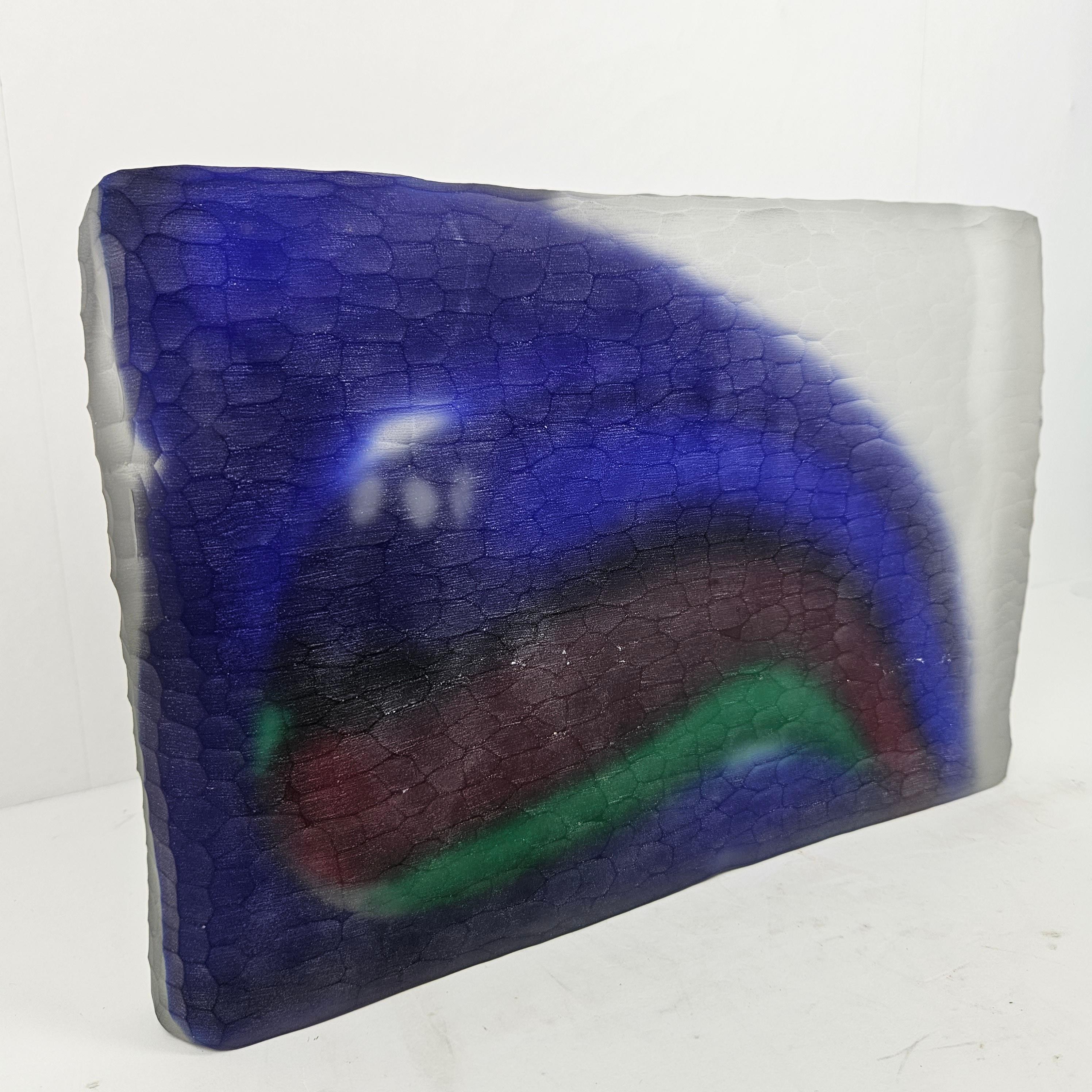 Grande oggetto in vetro di Murano blu e verde di Stefano Toso, anni '90 in vendita 2