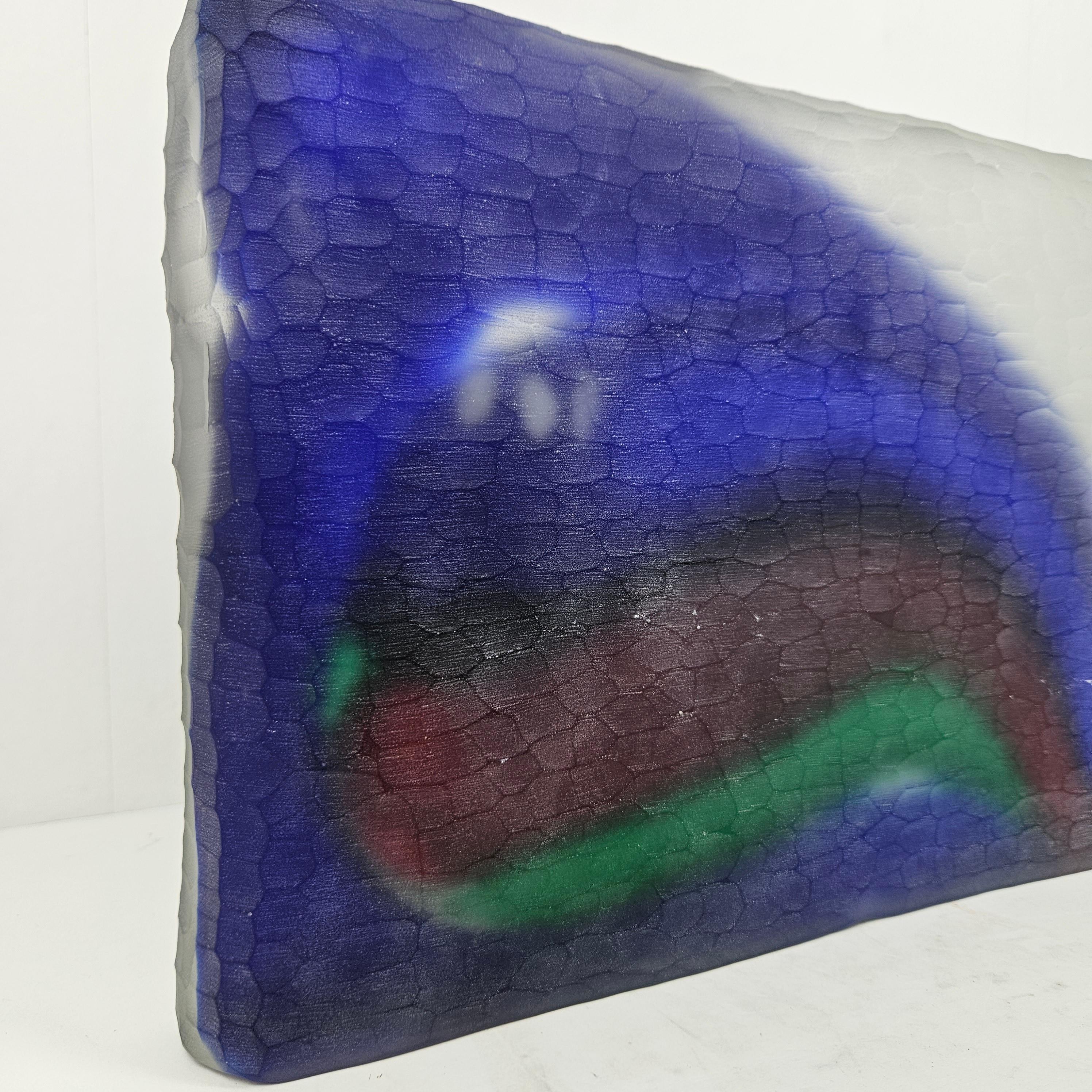 Grande oggetto in vetro di Murano blu e verde di Stefano Toso, anni '90 in vendita 3