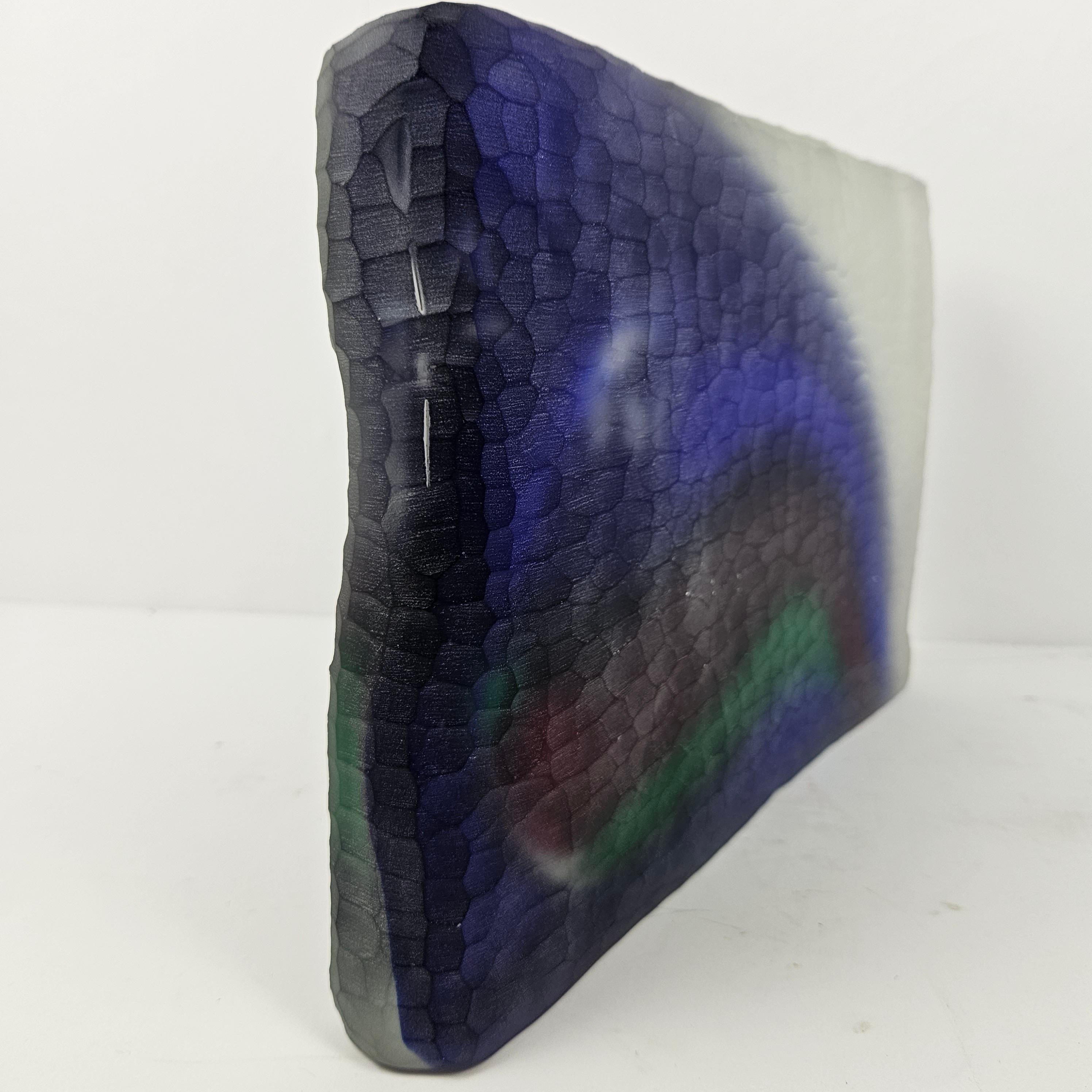 Grande oggetto in vetro di Murano blu e verde di Stefano Toso, anni '90 in vendita 4