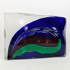 Large Blue an Green Murano Glass Object by Stefano Toso, 1990's