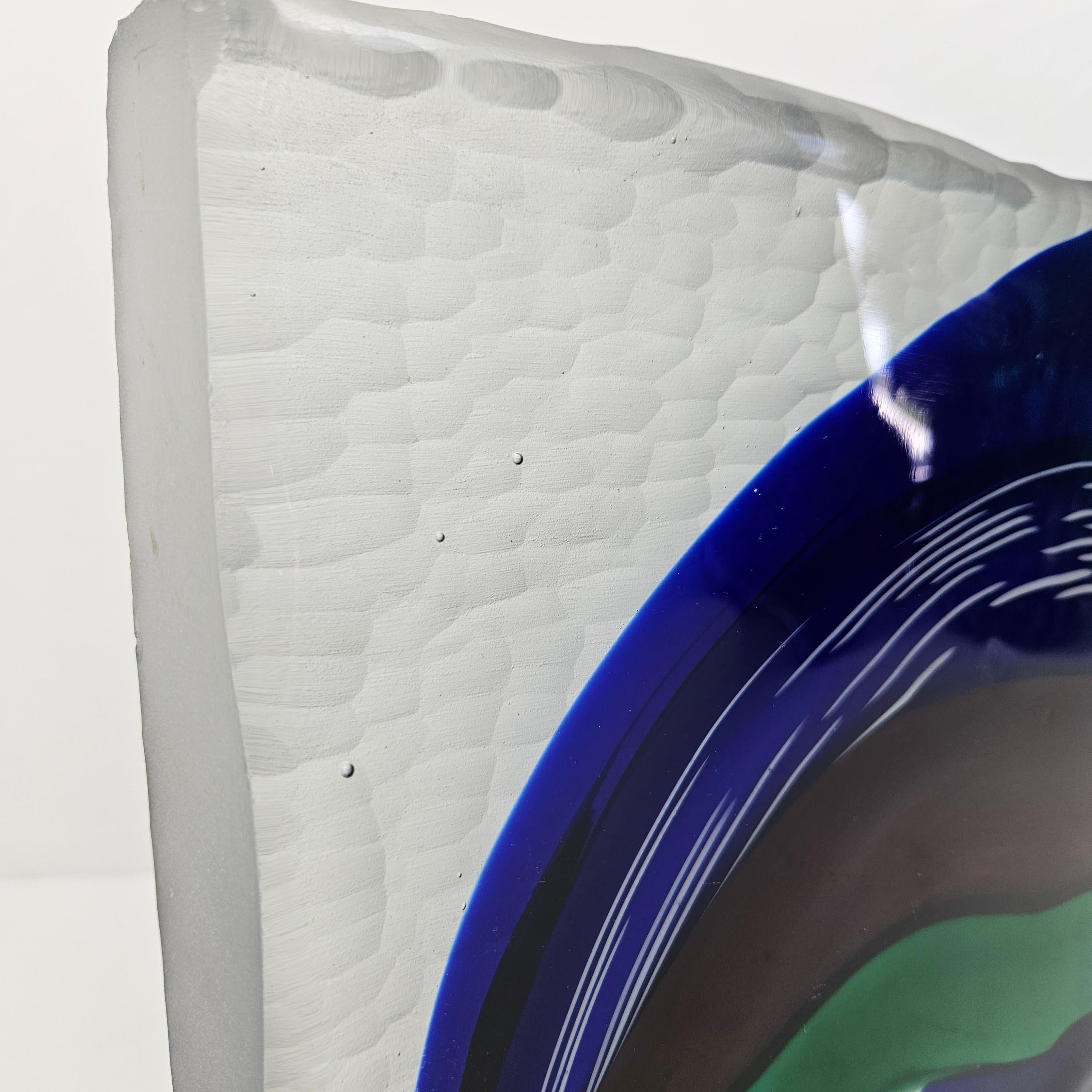 Grande oggetto in vetro di Murano blu e verde di Stefano Toso, anni '90 In condizioni buone in vendita a Oud Beijerland, NL