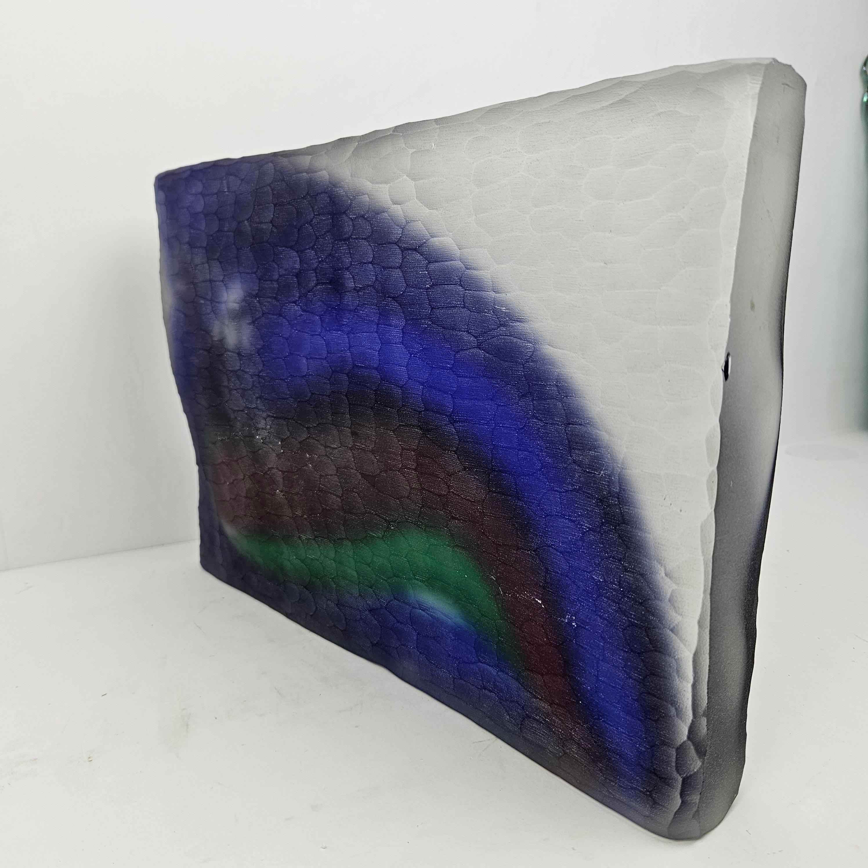 Fine XX secolo Grande oggetto in vetro di Murano blu e verde di Stefano Toso, anni '90 in vendita