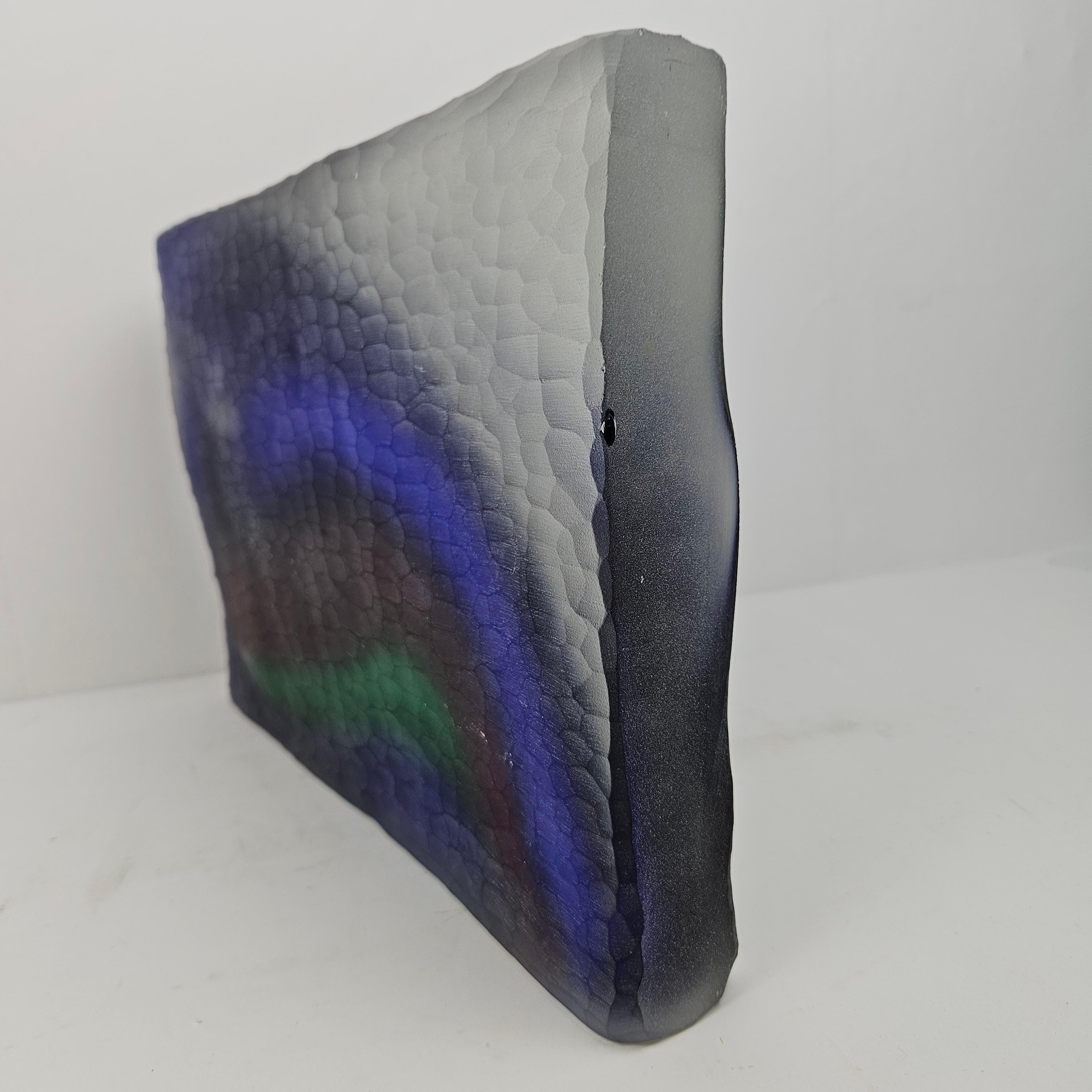 Vetro di Murano Grande oggetto in vetro di Murano blu e verde di Stefano Toso, anni '90 in vendita