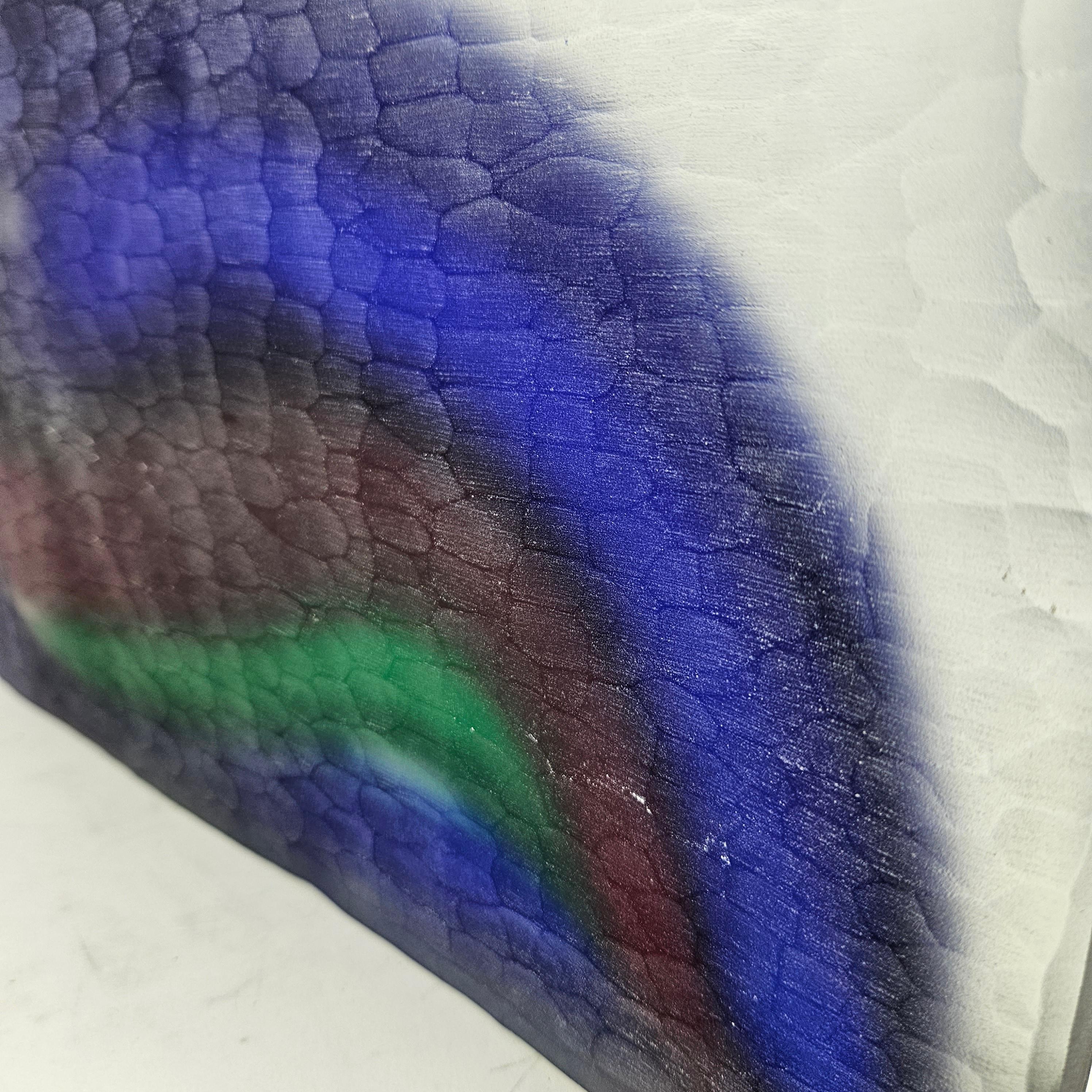 Grande oggetto in vetro di Murano blu e verde di Stefano Toso, anni '90 in vendita 1