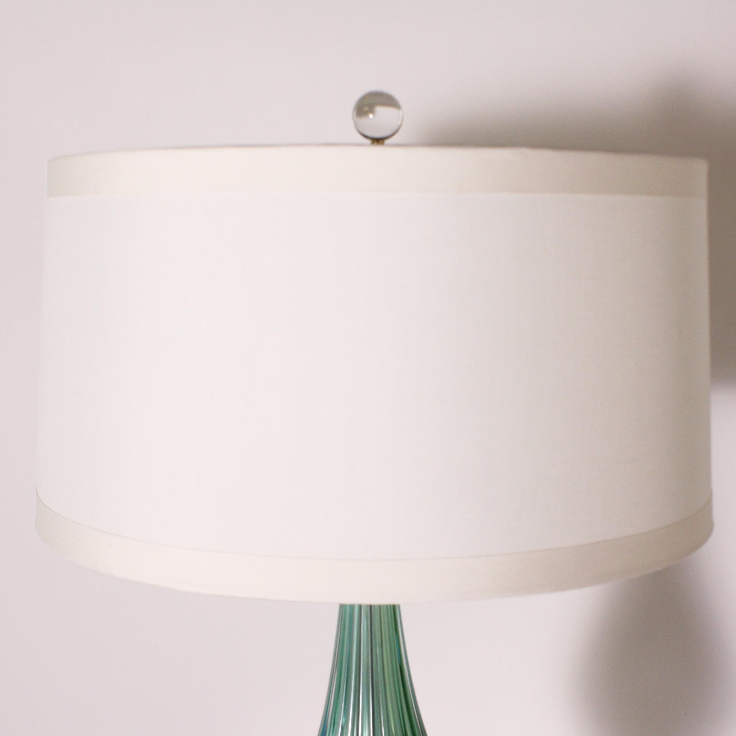 Mid-20th Century Large Blue and Green Marbro for Seguso Lamp, circa 1950