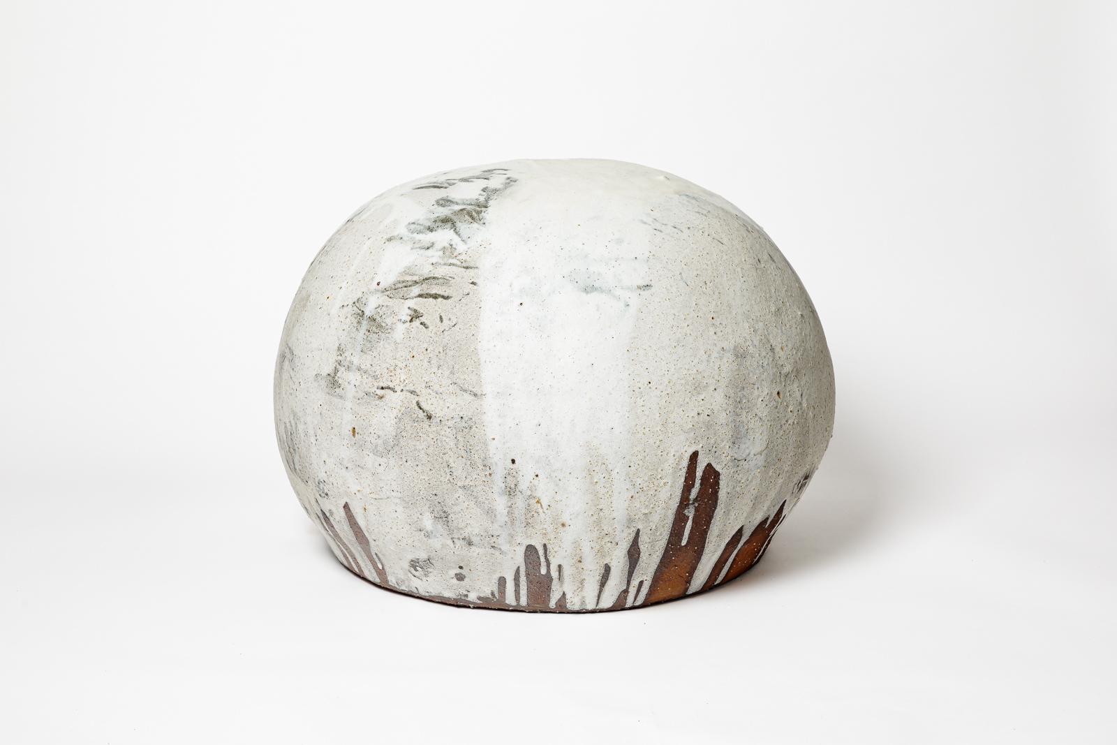 Moderne grand tabouret en grès bleu et gris en céramique de Benoit Audureau 2025 seat design en vente