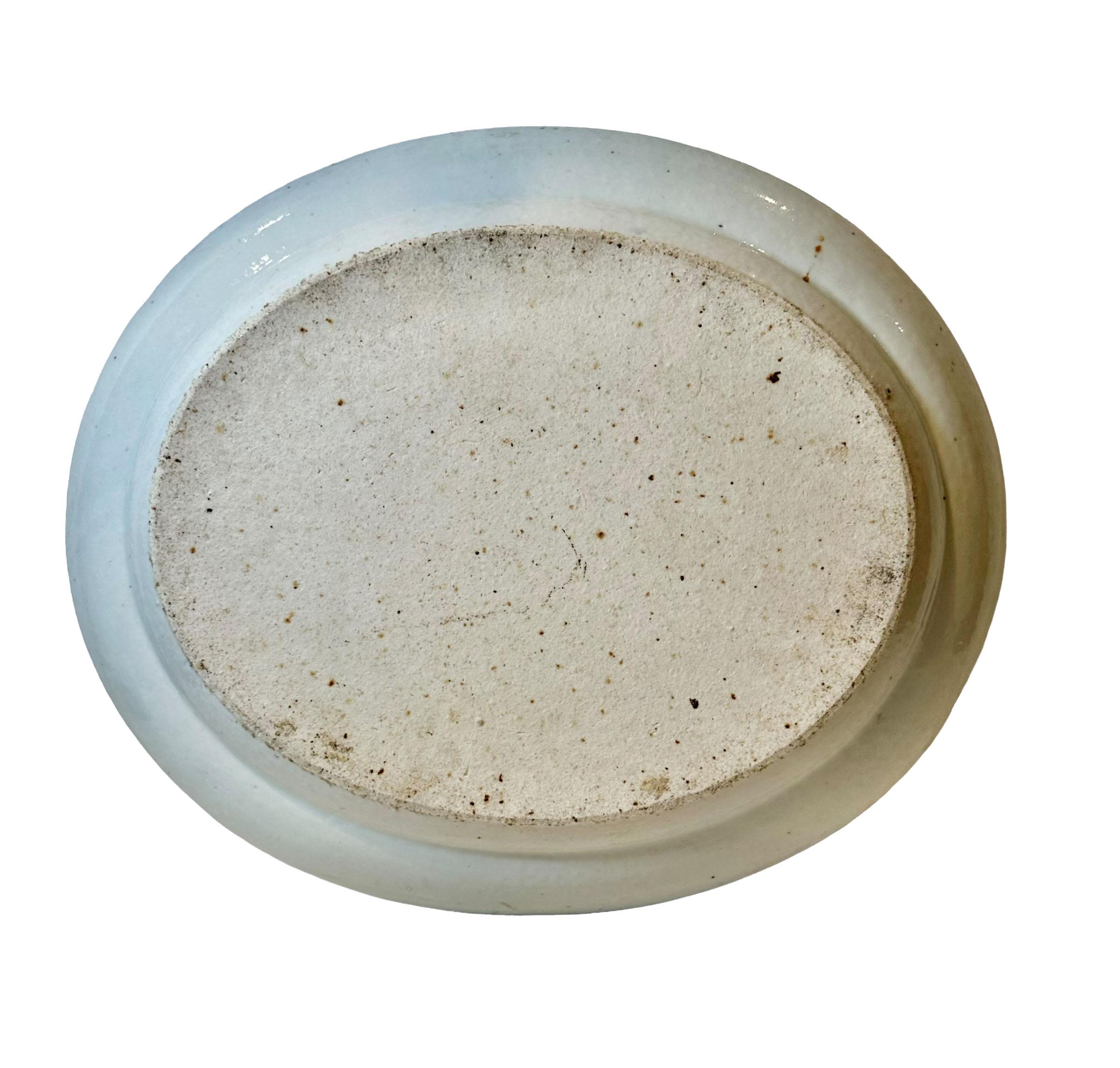 Porcelaine Grand plateau chinois Canton bleu et blanc du 18ème siècle en vente