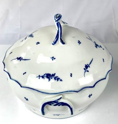 Large Blue and White French Porcelain Soup Tureen 18th Century