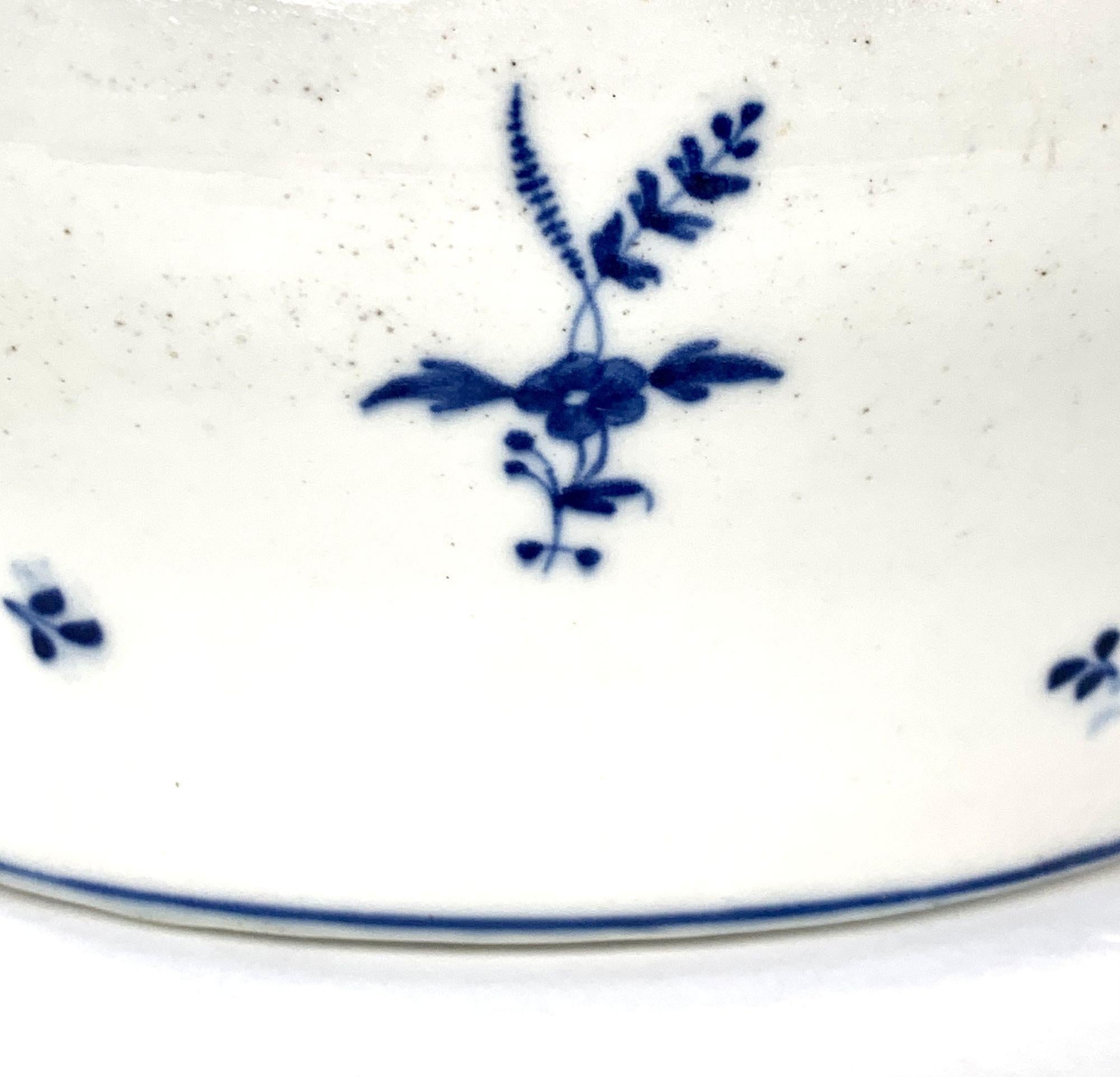 Hand-Painted Large Blue and White Arras Porcelain Round Soup Tureen French 18th Century For Sale