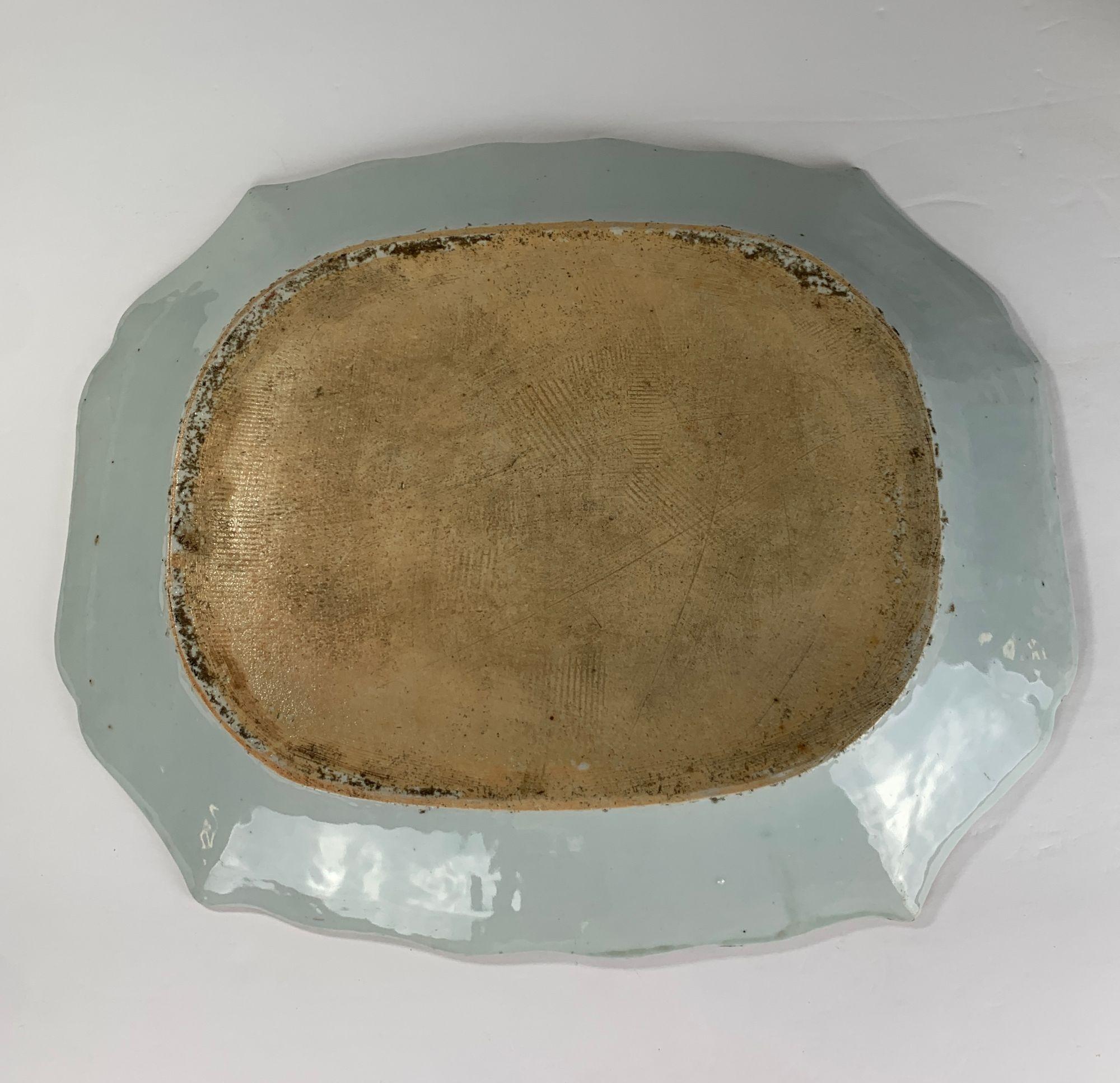 Large Blue and White Chinese Porcelain Platter Circa 1770 Qianlong Era 2