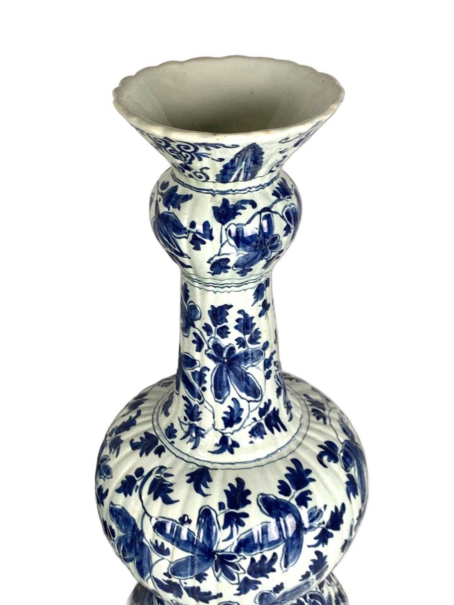 Large Blue and White Delft Garniture Set Hand Painted Netherlands 5