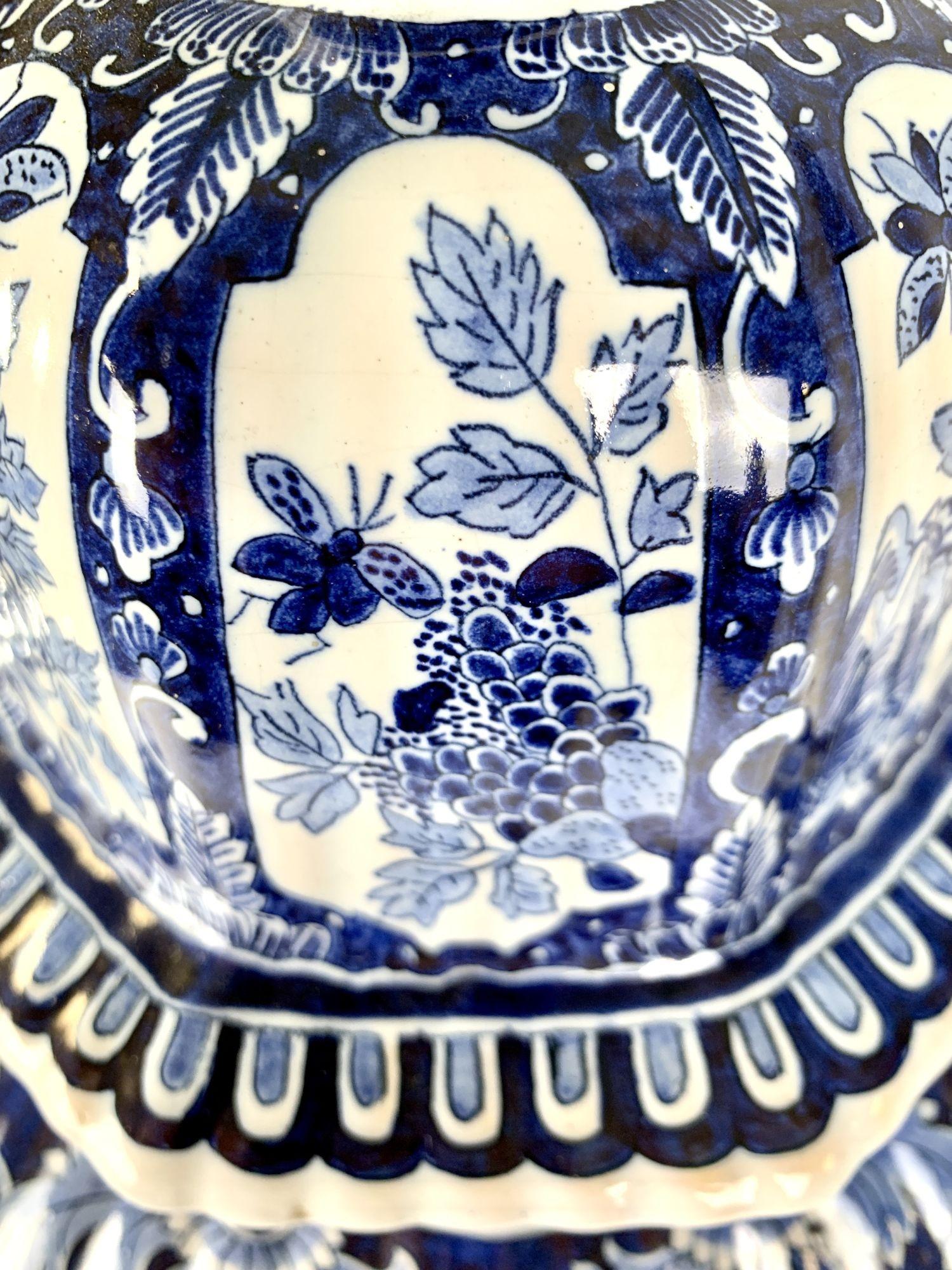 Large Blue and White Delft Jar Made Belgium Circa 1890 For Sale 2